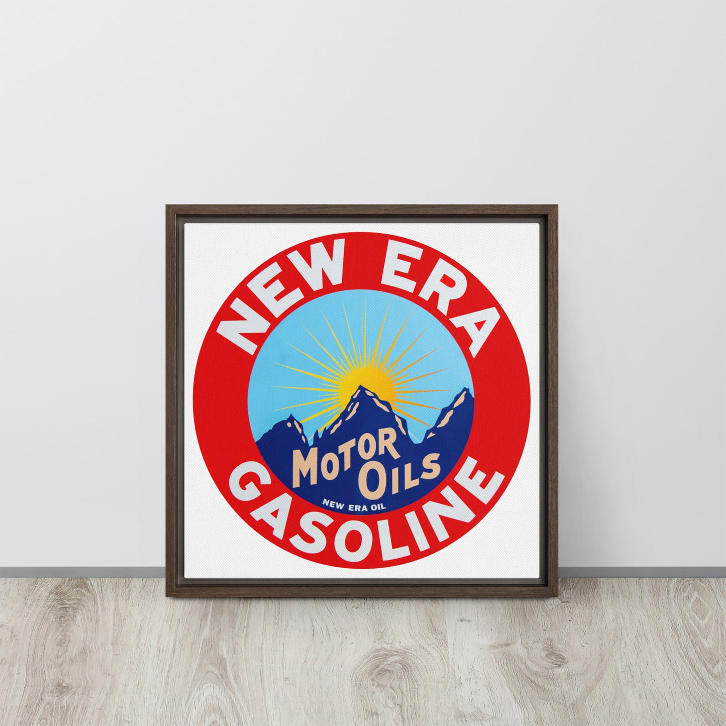 Retro Gas Sign New Era Framed canvas