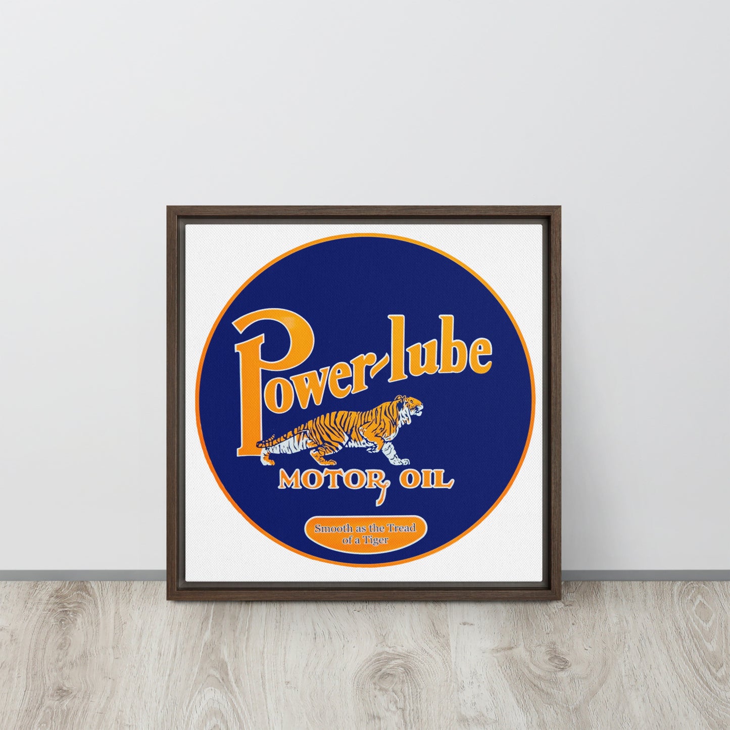 Retro Oil Sign PowerLube Framed canvas