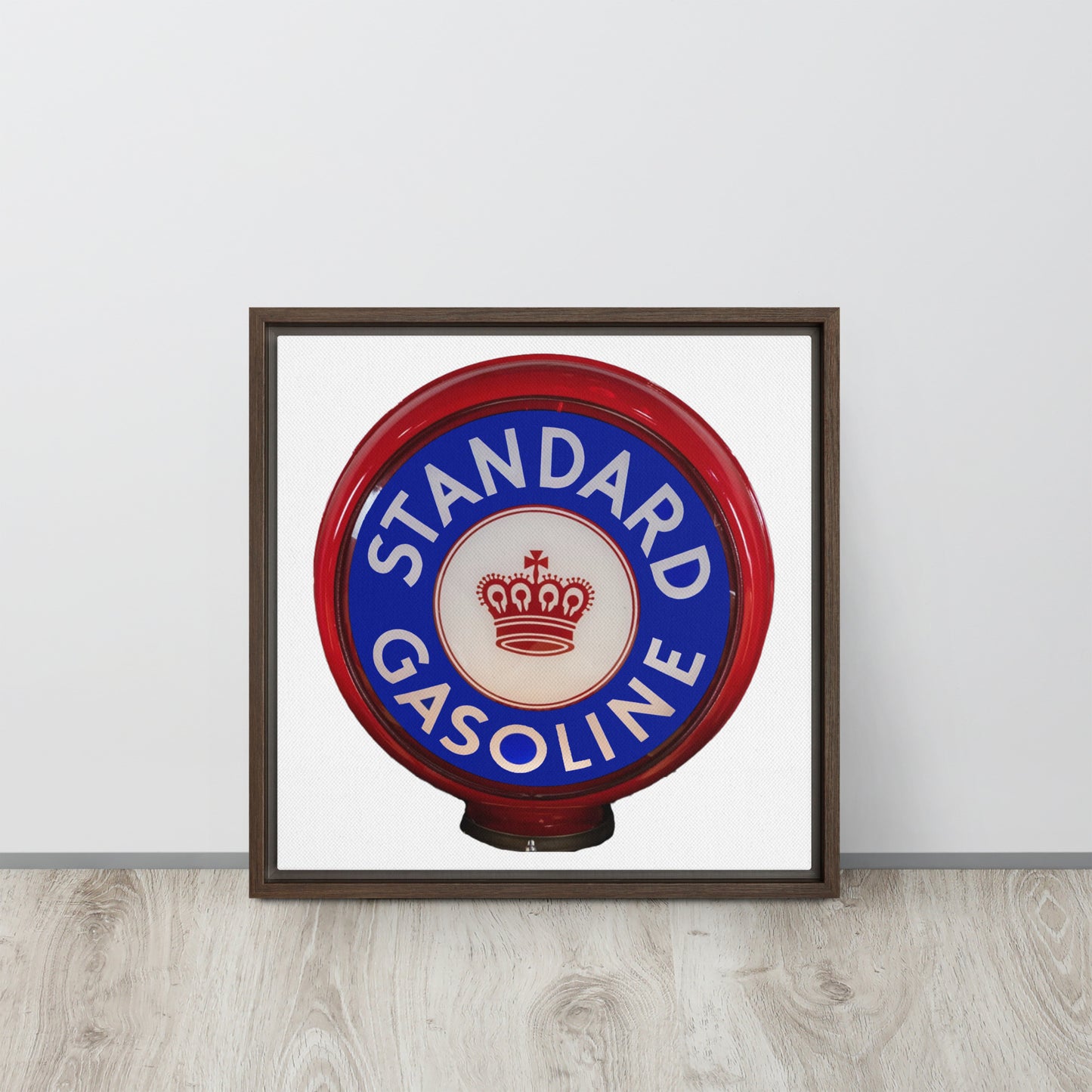 Retro Gas Globe Standard Gasoline Framed canvas