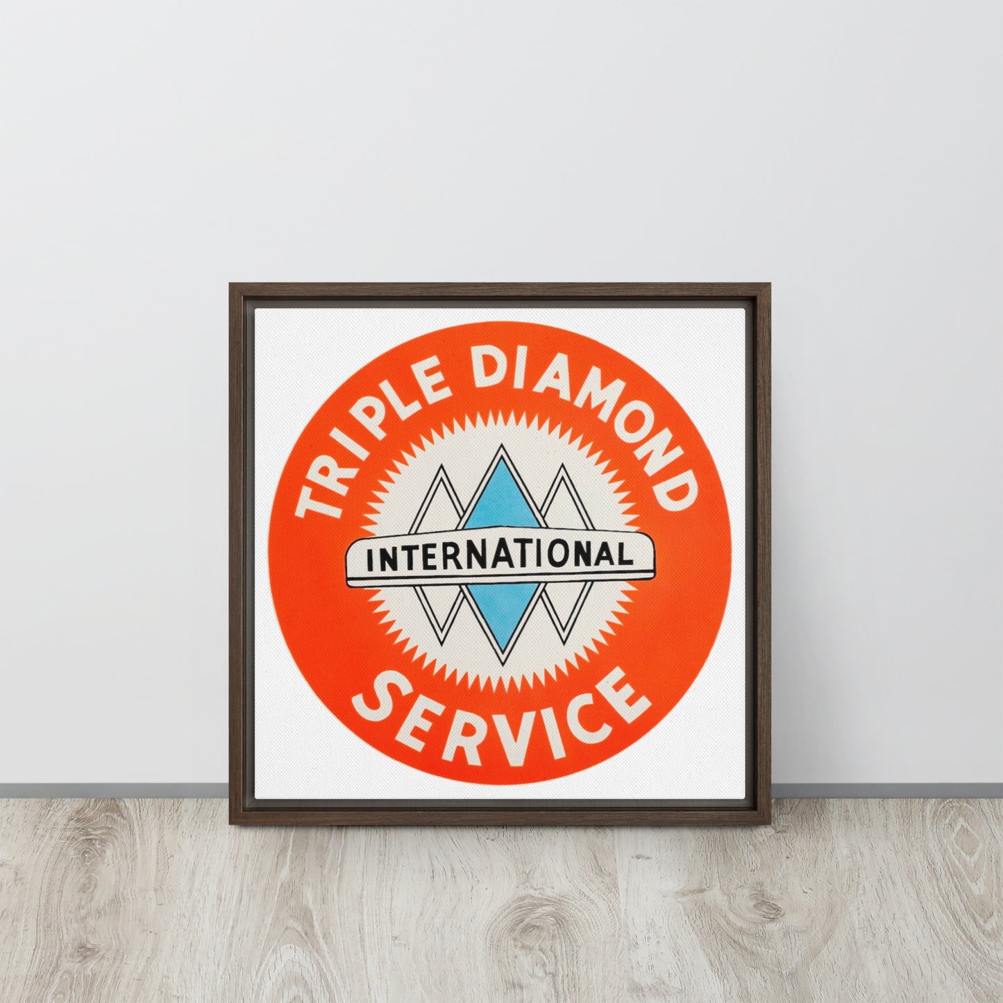 Triple Diamond Service Tin Style Framed canvas