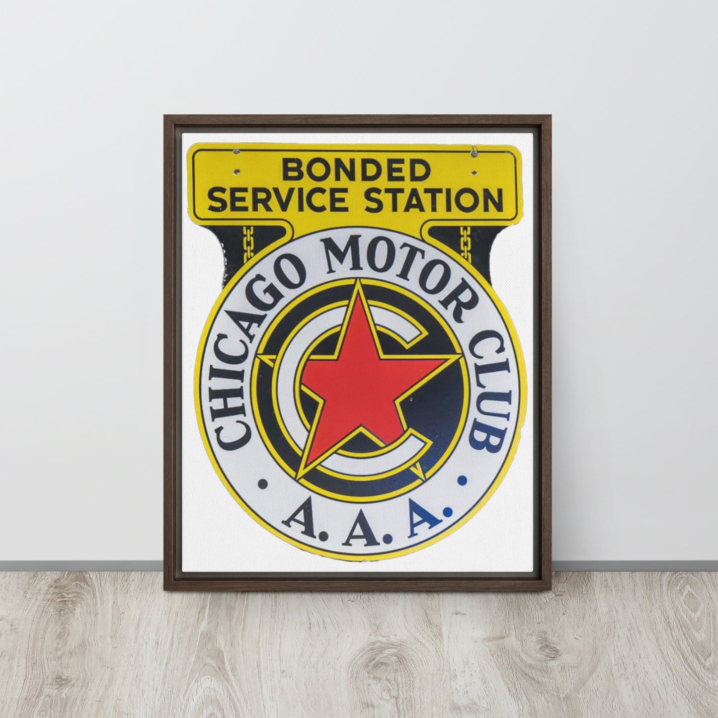 Chicago Motor Club Tin Style Framed canvas