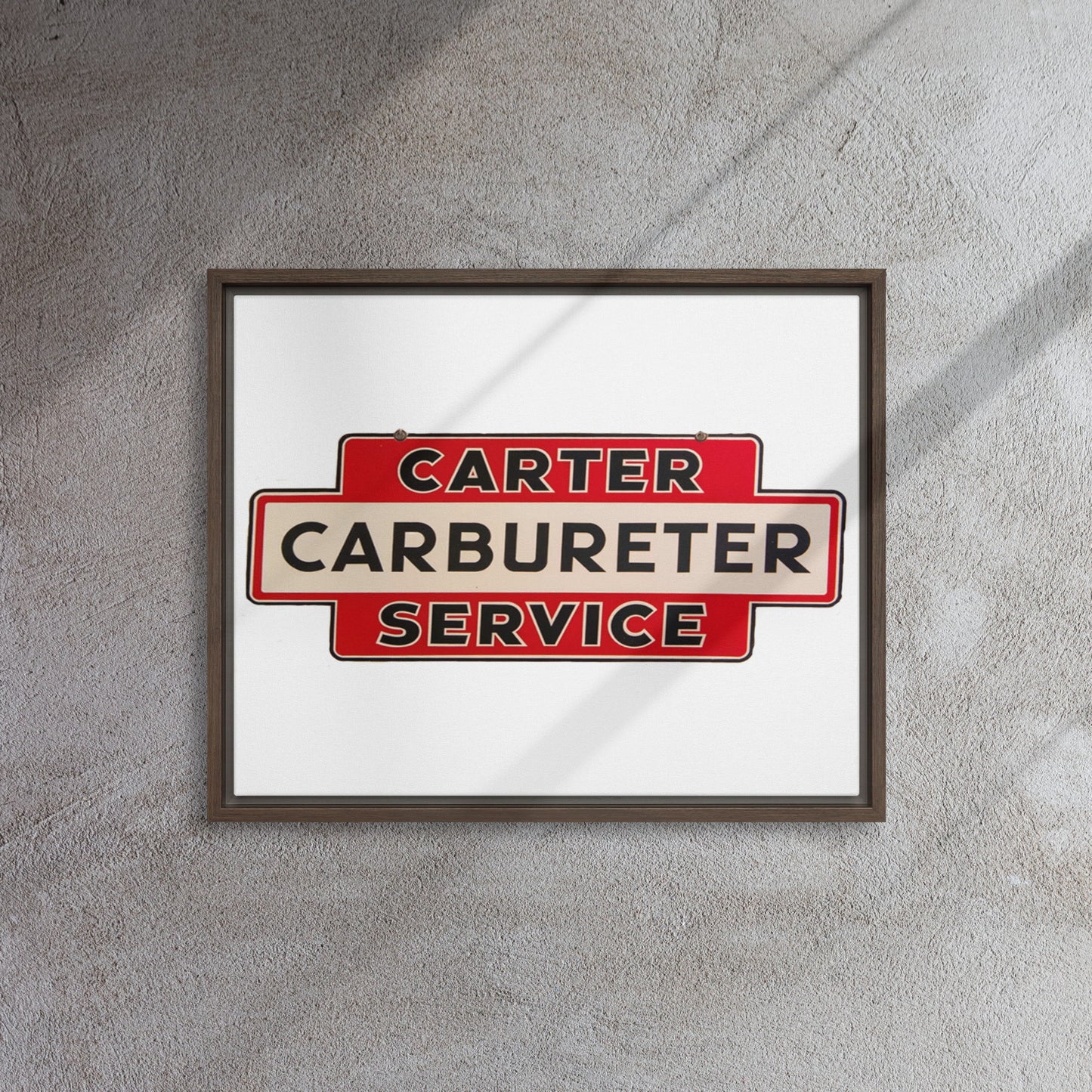 Carter Carbs Tin Style Shop Sign Framed canvas