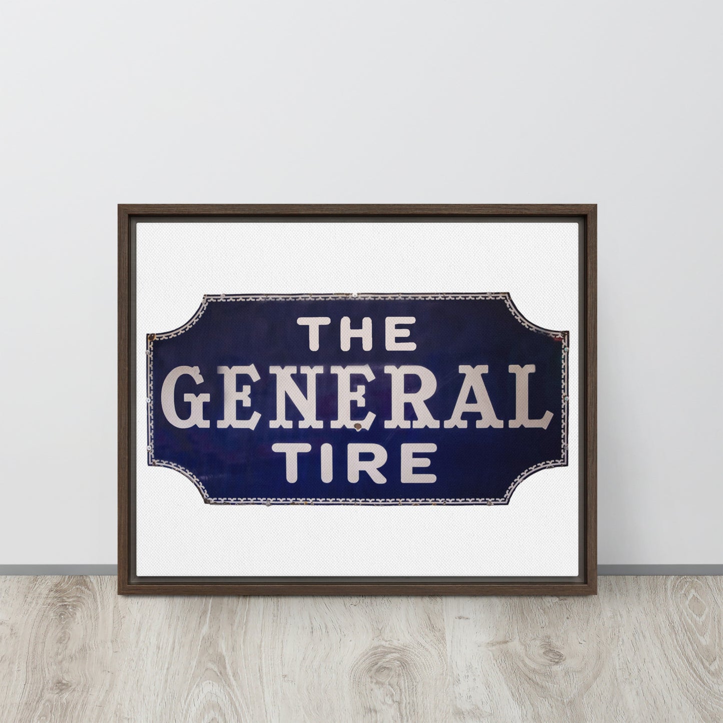 Vintage Tire Tin Style Framed canvas