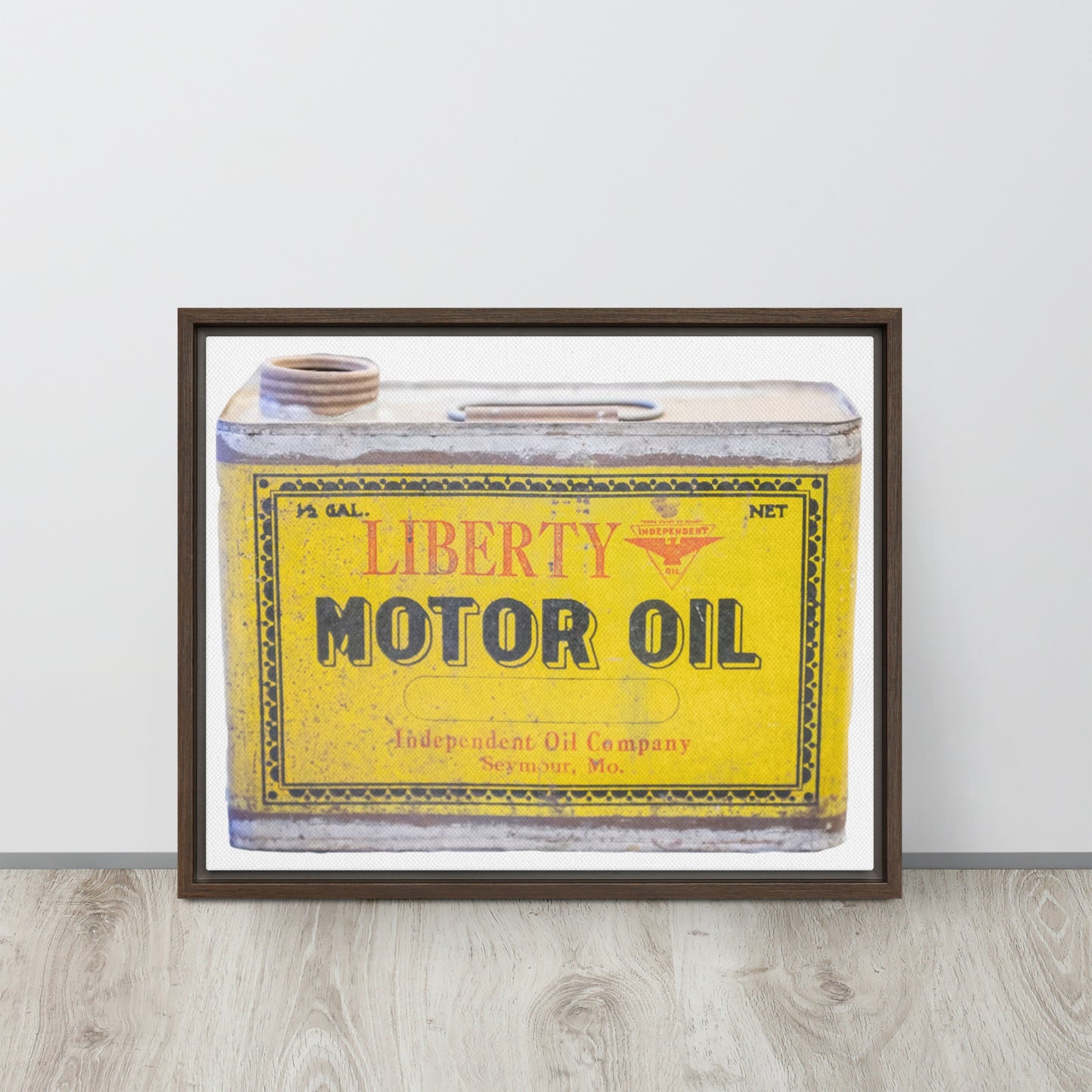 Vintage Patina Oil Can Framed canvas