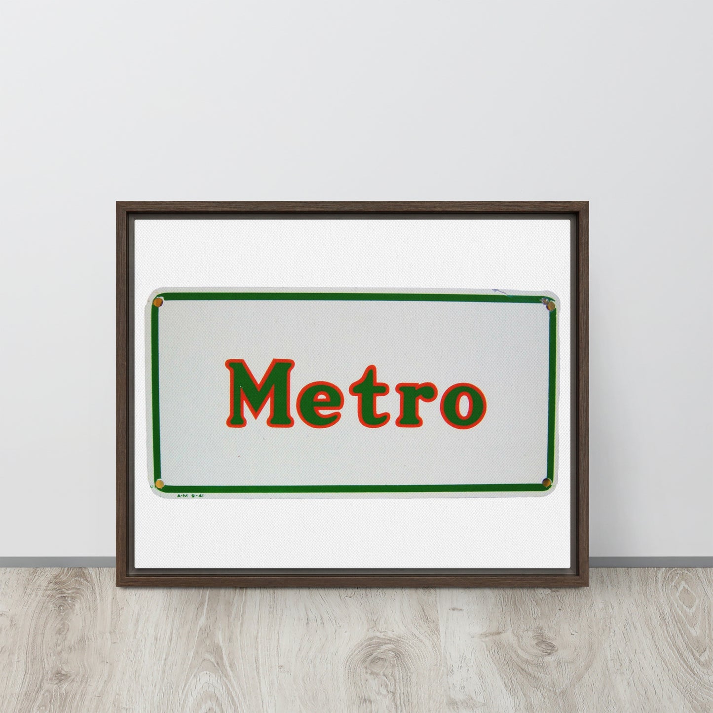 Retro Metro Tin Style Framed canvas