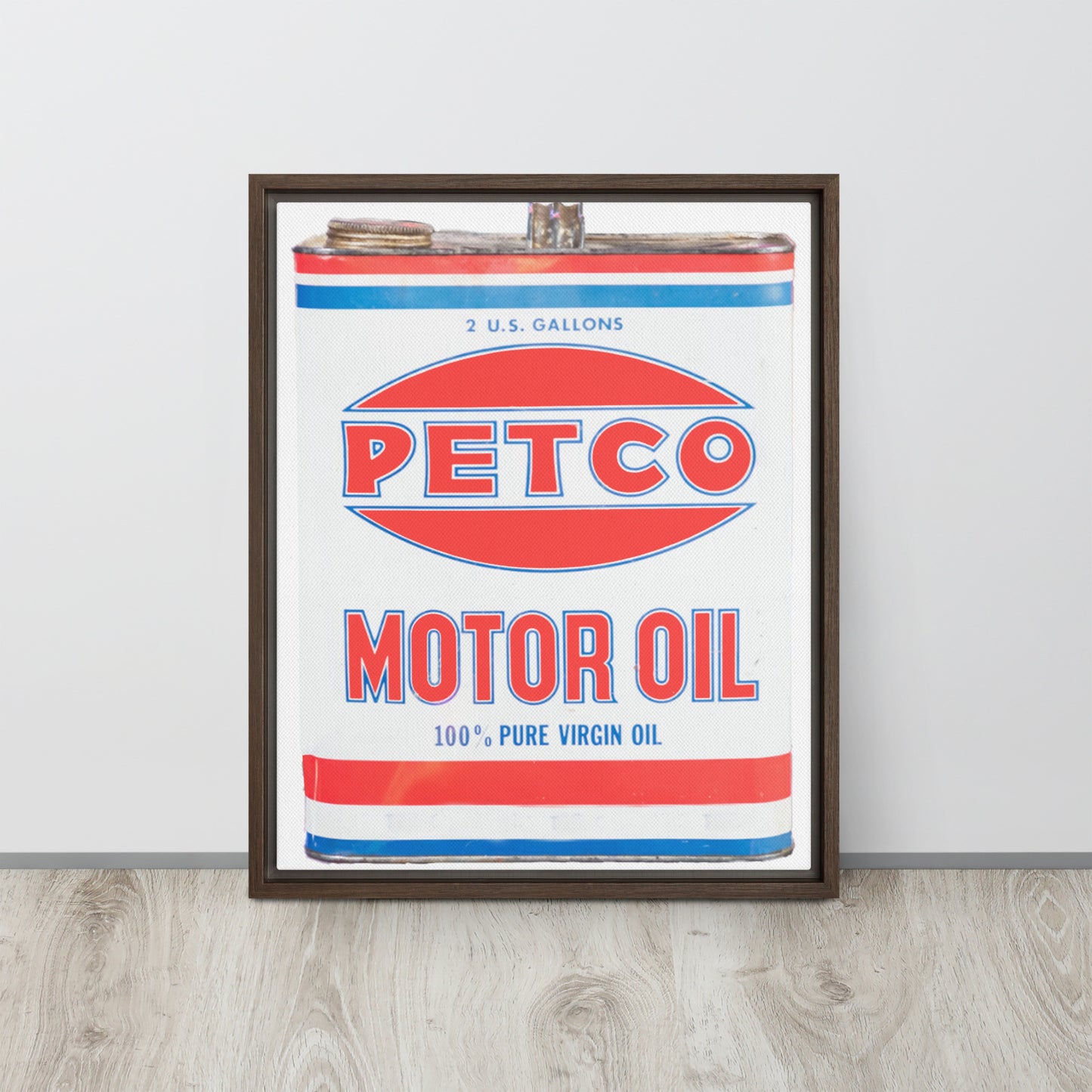 Vintage Petco Oil Can Framed canvas