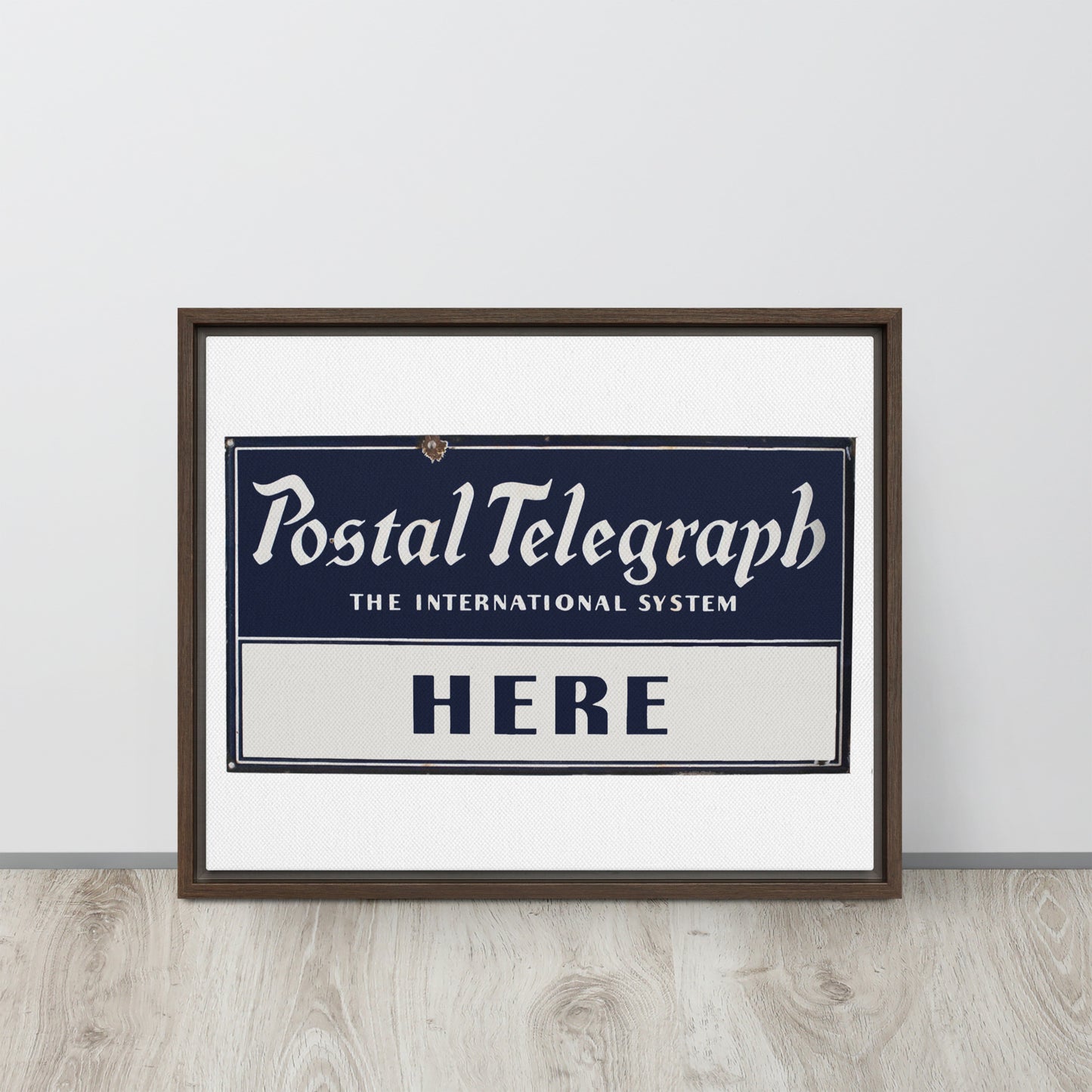 Vintage Telegraph Sign (The Original Email) Framed canvas