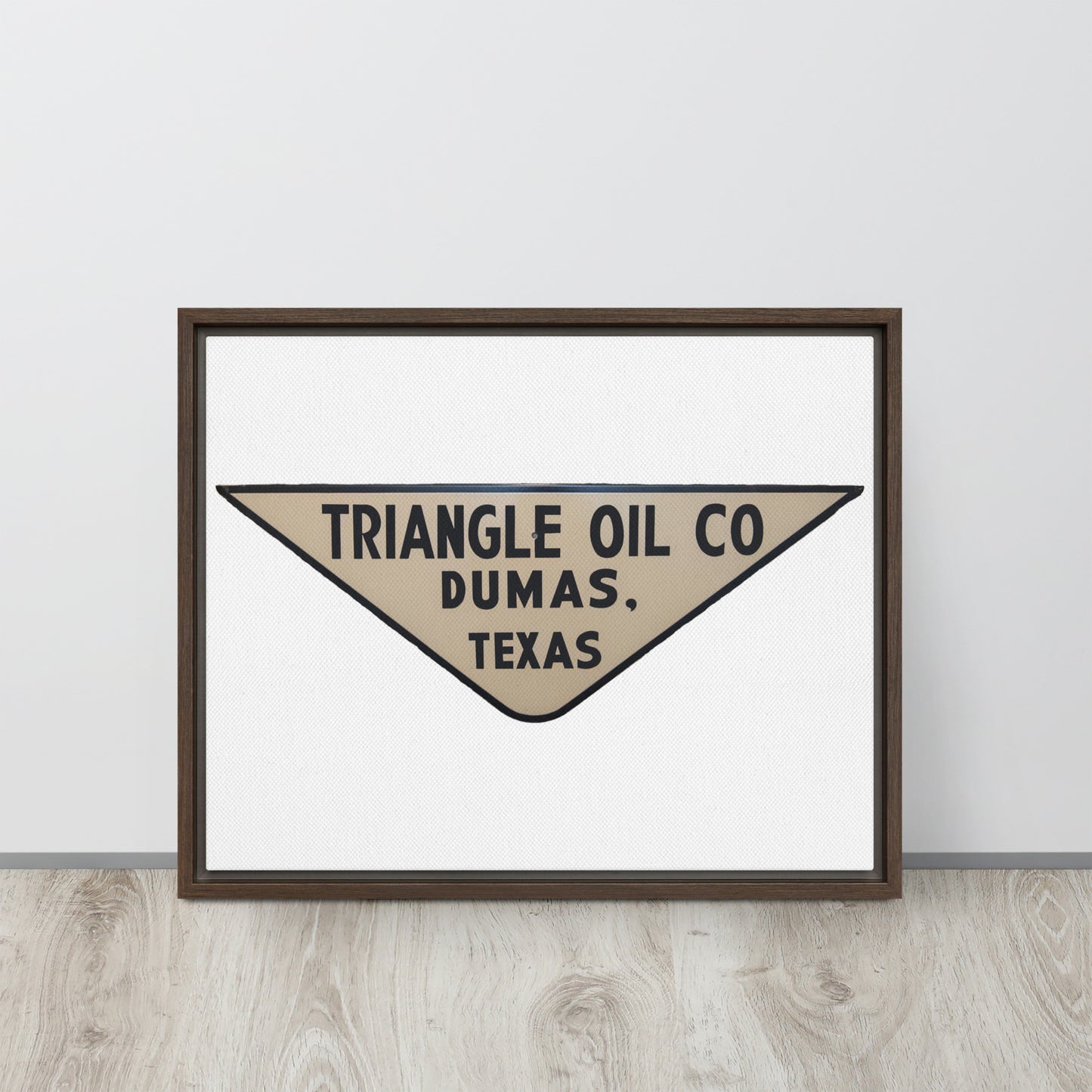 Retro Triangle Oil Company Tin Style Framed canvas