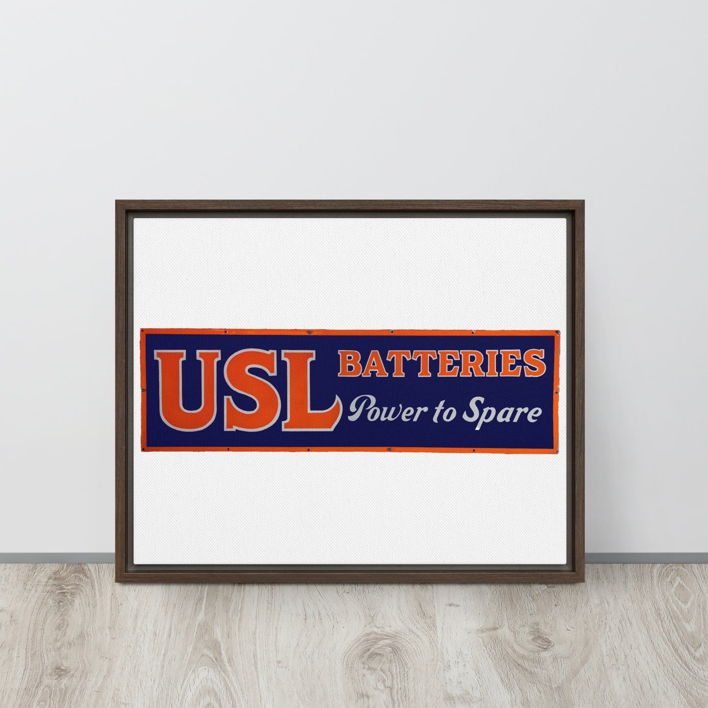 Retro USL Battery Tin Style Framed canvas