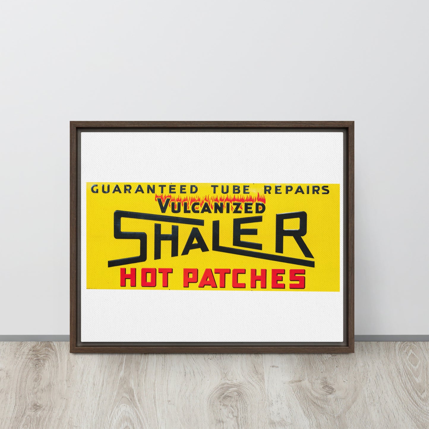 Retro Hot Oil Patch Sign Framed canvas