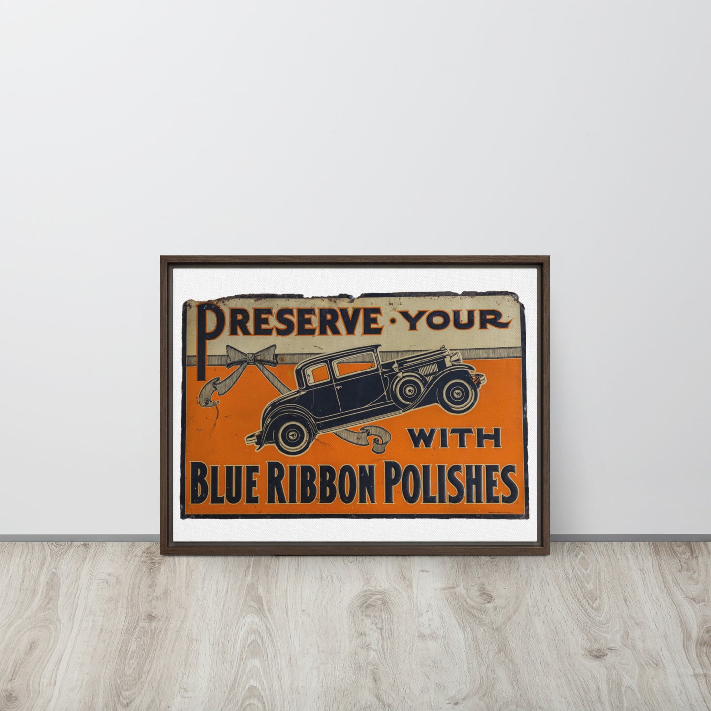 Blue Ribbon Patina Tin Style Framed canvas