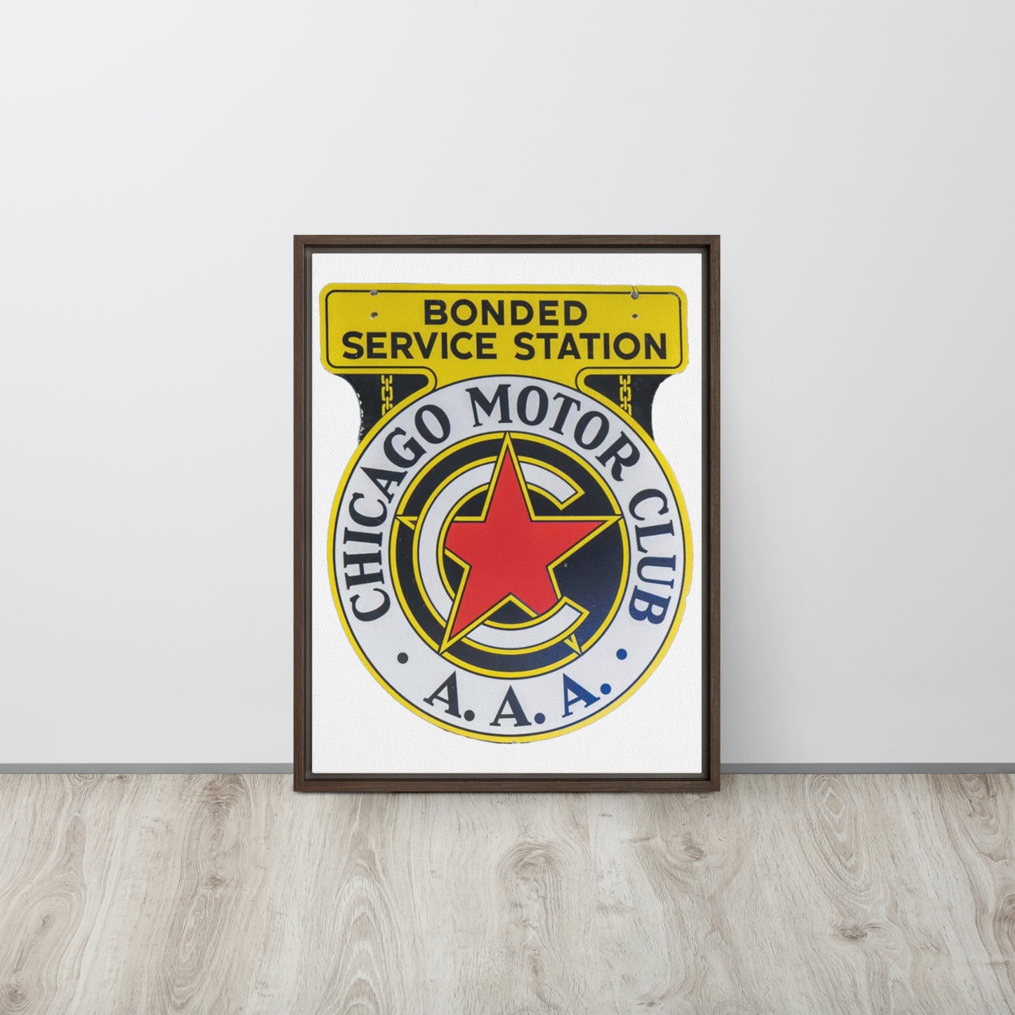 Chicago Motor Club Tin Style Framed canvas