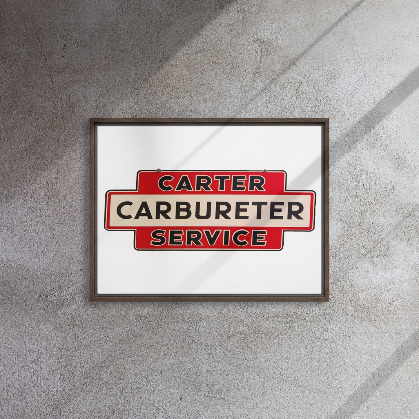 Carter Carbs Tin Style Shop Sign Framed canvas