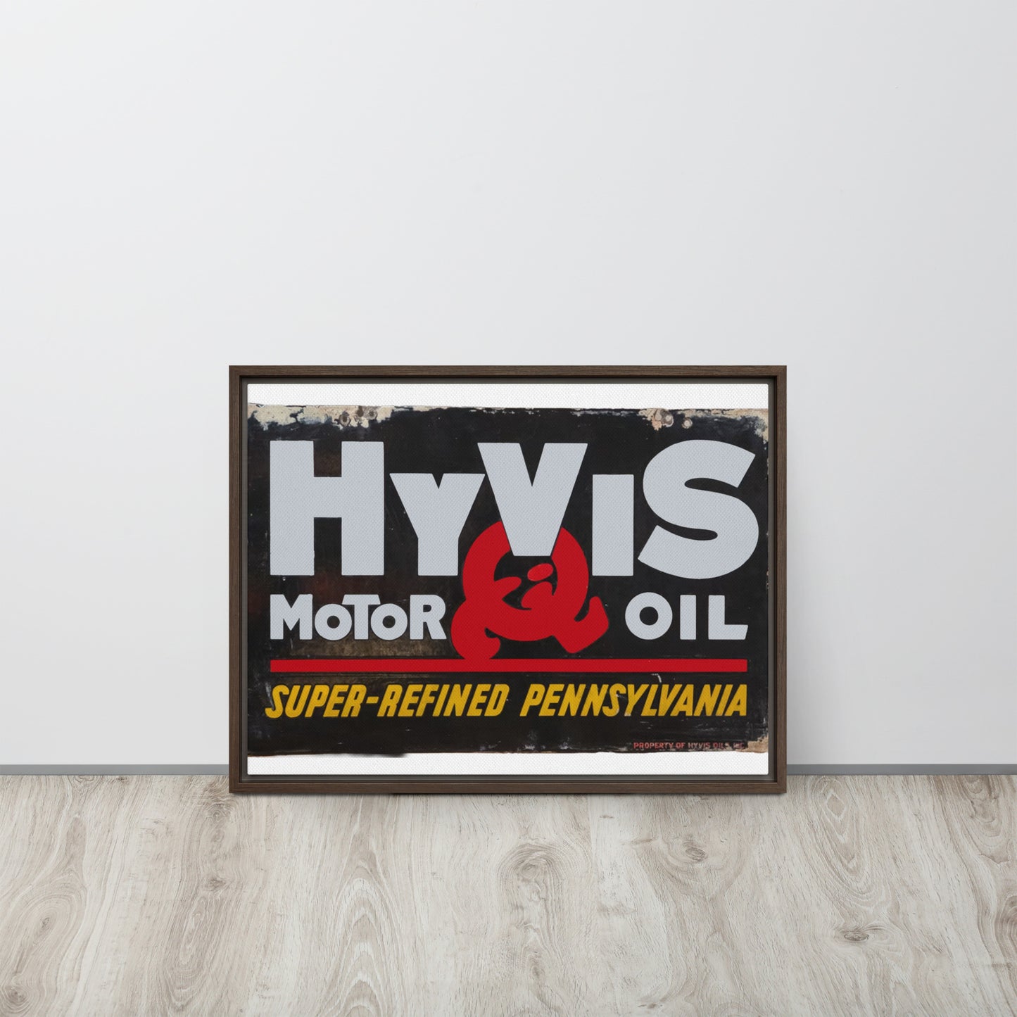 Vintage Porcelain Motor Oil Sign Framed canvas