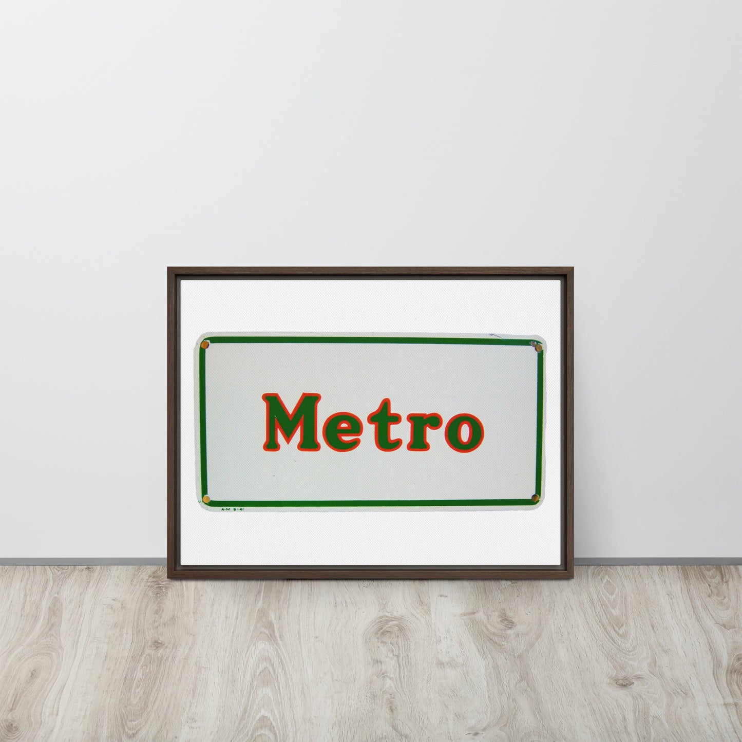 Retro Metro Tin Style Framed canvas