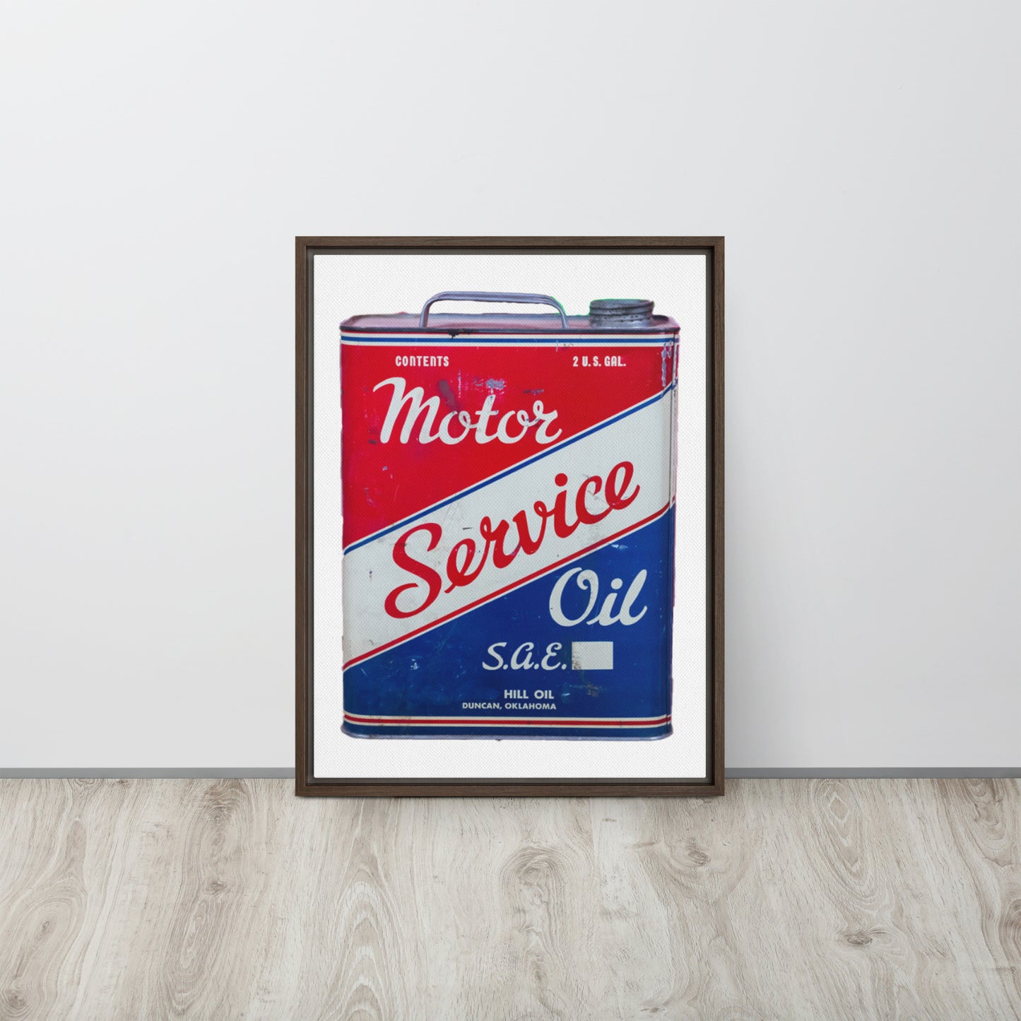 Vintage Service Oil Can Patina StyleFramed canvas