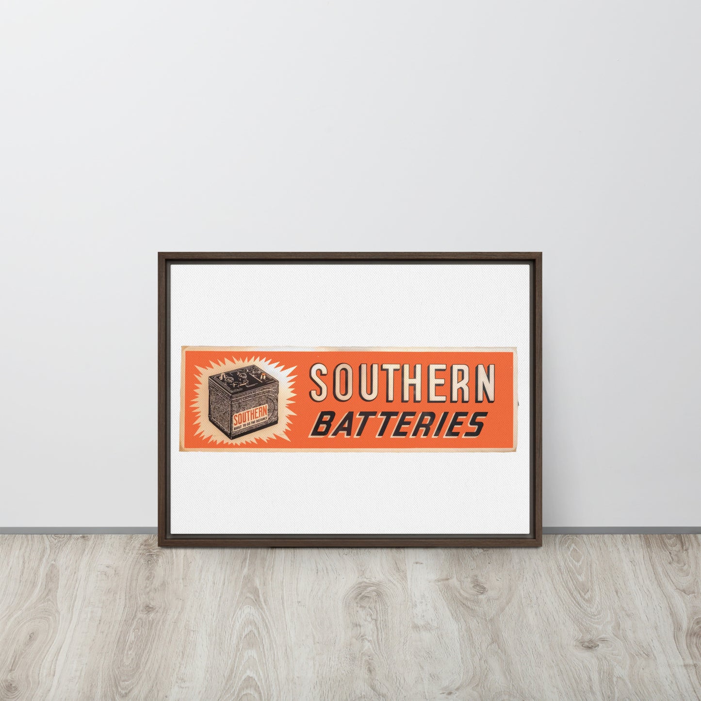 Vintage Porcelain Southern Batteries Framed canvas