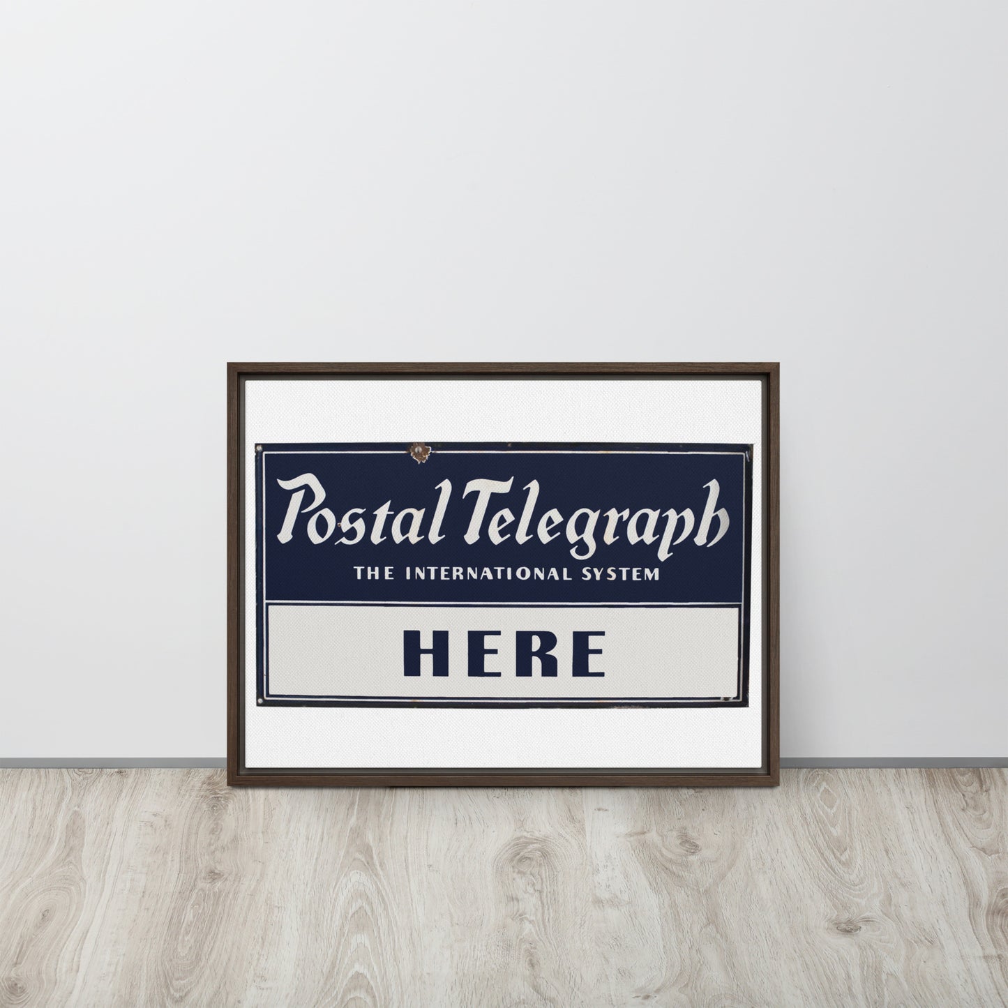 Vintage Telegraph Sign (The Original Email) Framed canvas