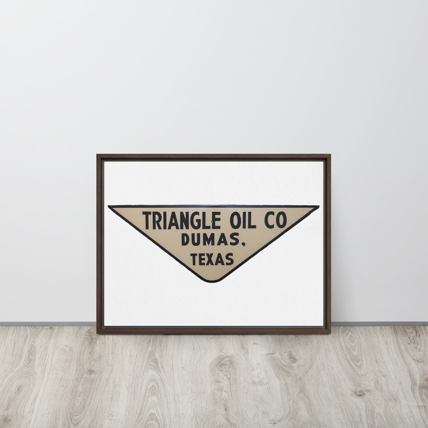 Retro Triangle Oil Company Tin Style Framed canvas