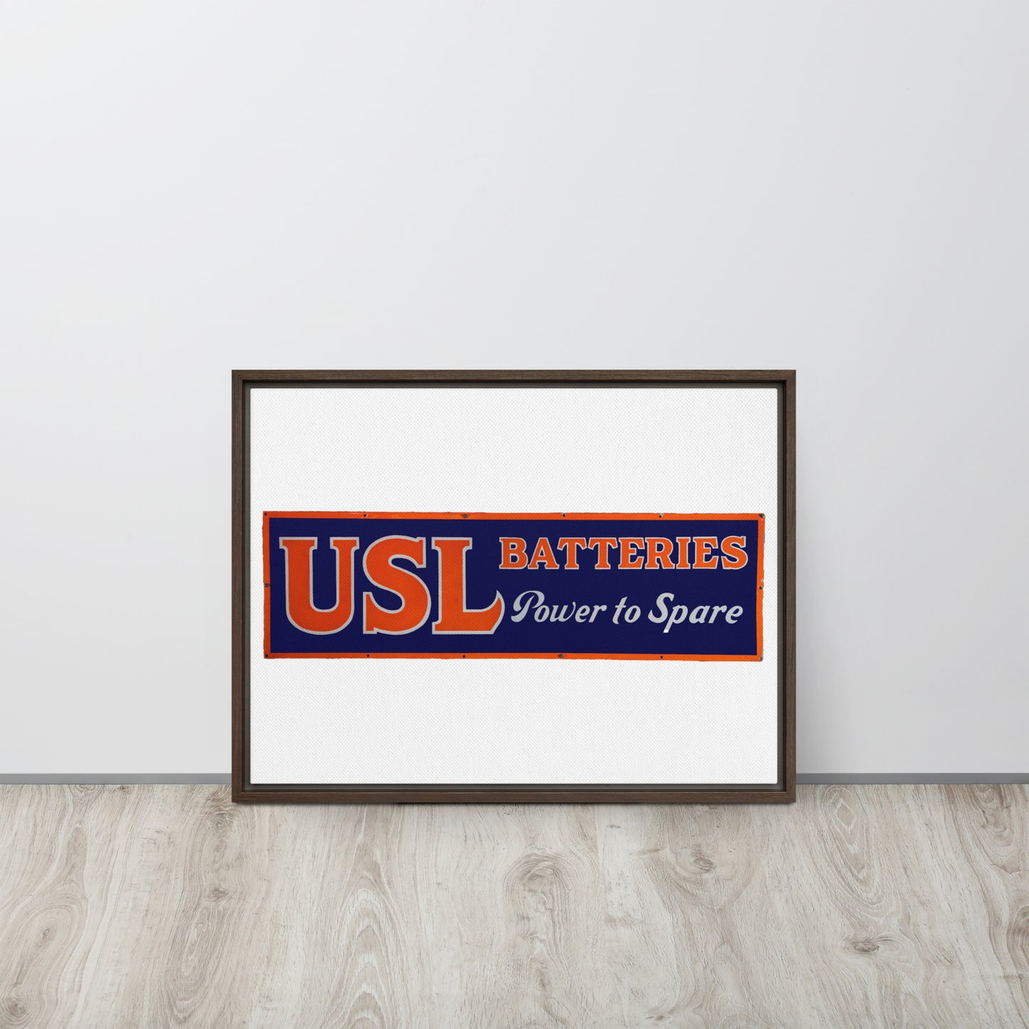 Retro USL Battery Tin Style Framed canvas