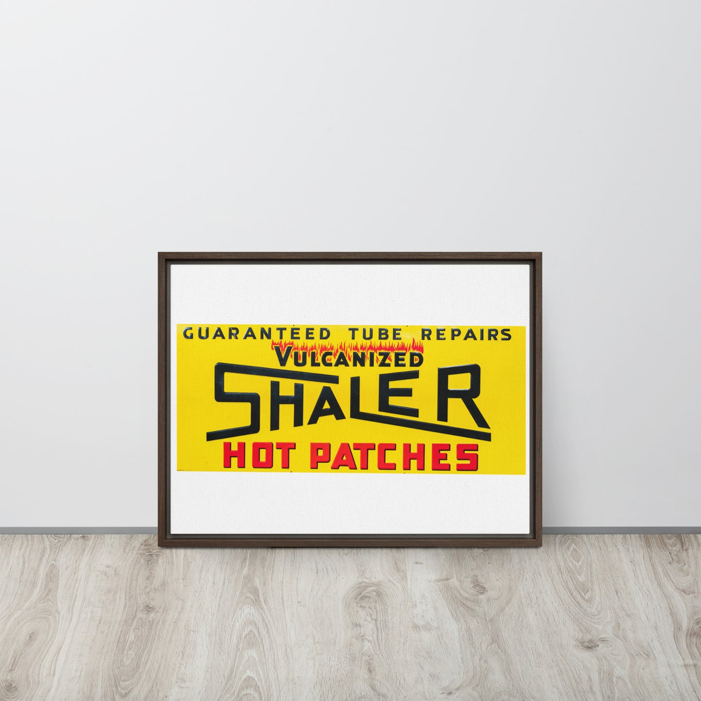 Retro Hot Oil Patch Sign Framed canvas