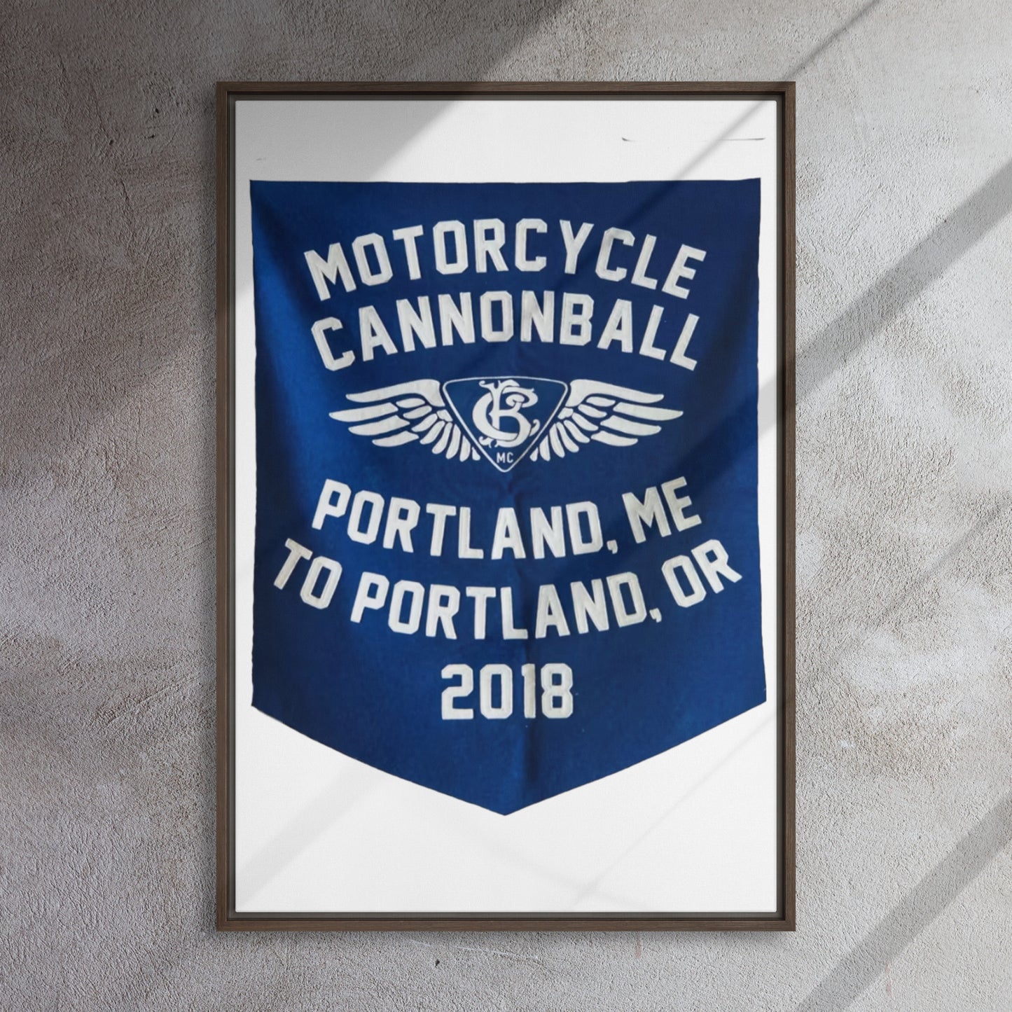 Cannonball Run MC Banner Style Framed canvas