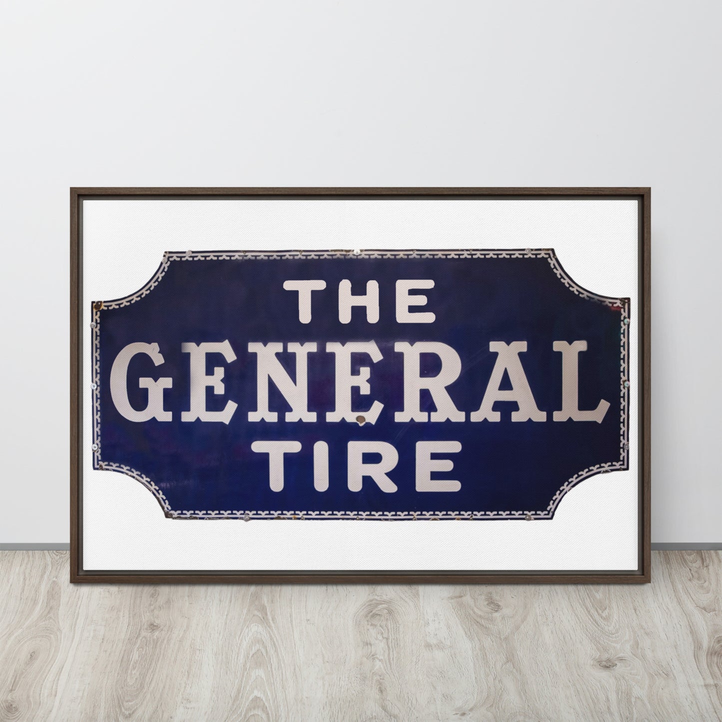 Vintage Tire Tin Style Framed canvas