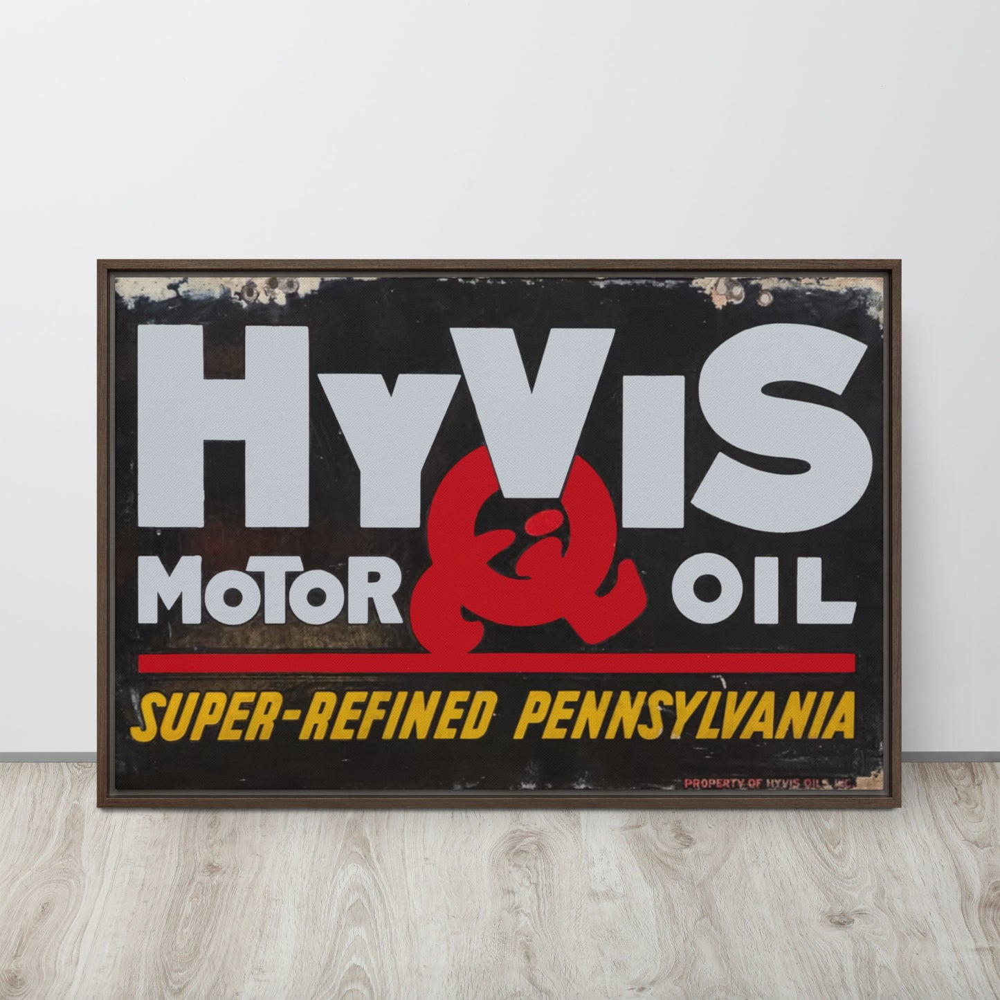 Vintage Porcelain Motor Oil Sign Framed canvas