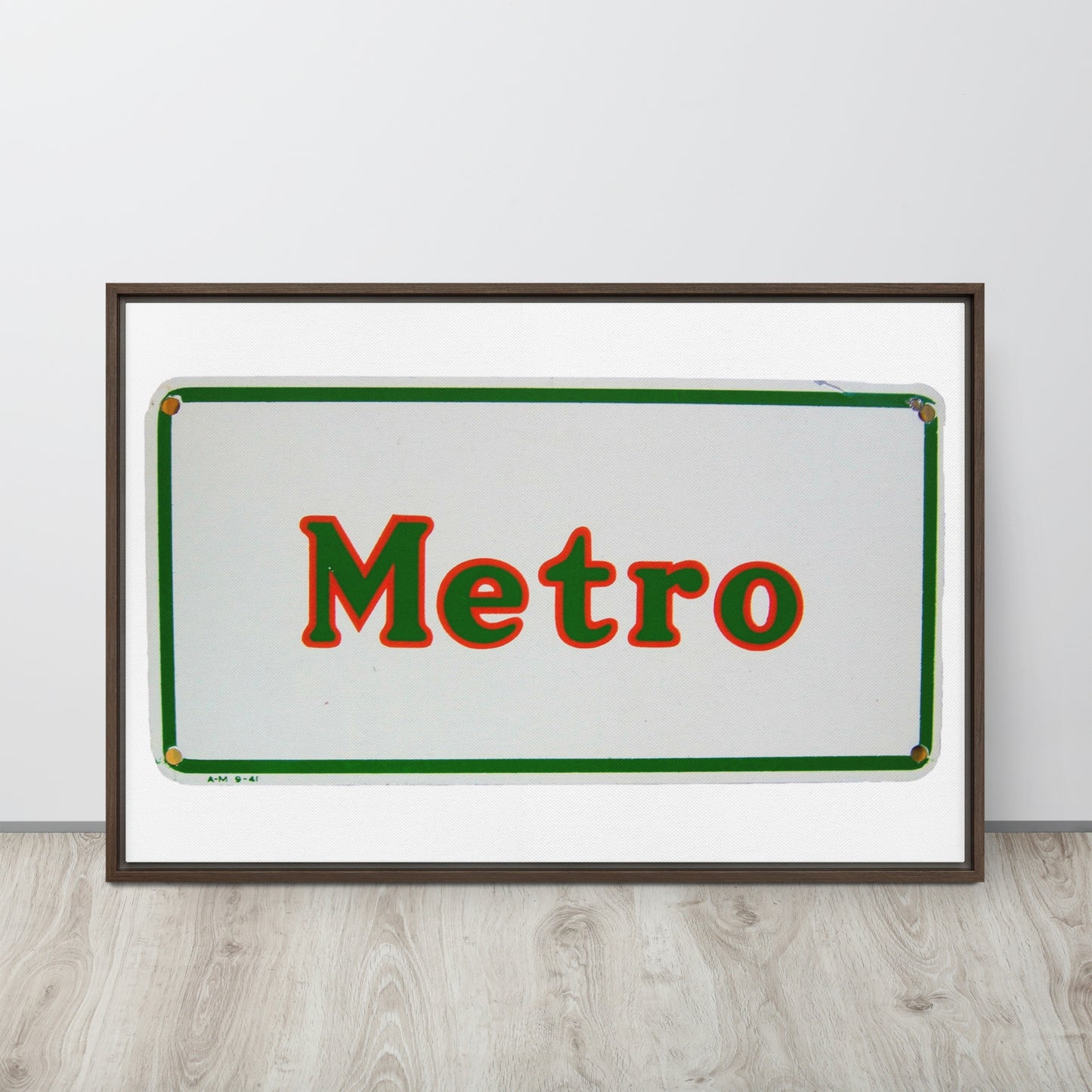 Retro Metro Tin Style Framed canvas