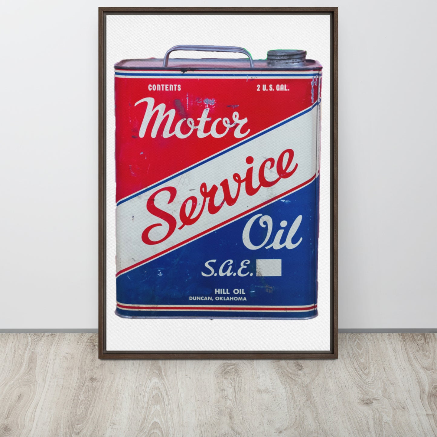 Vintage Service Oil Can Patina StyleFramed canvas