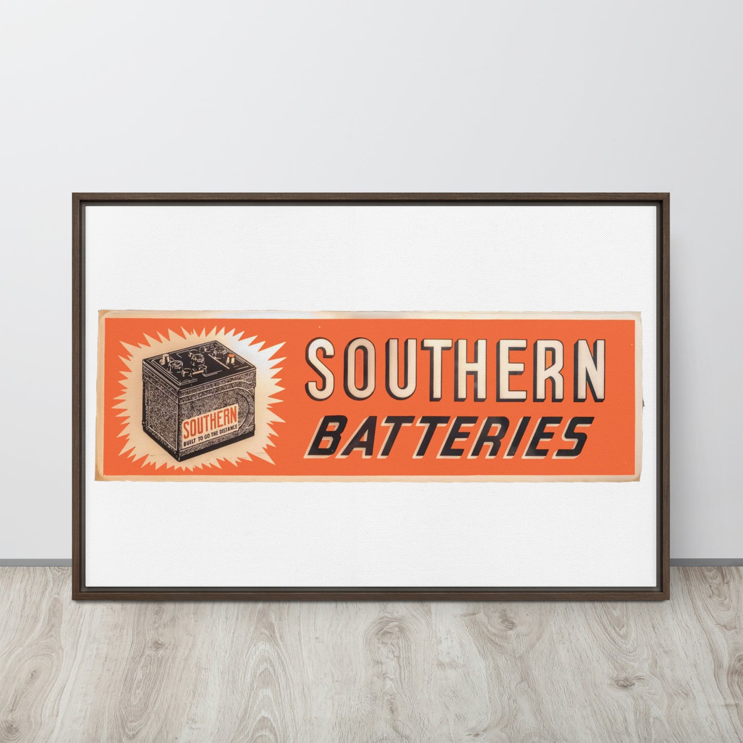 Vintage Porcelain Southern Batteries Framed canvas