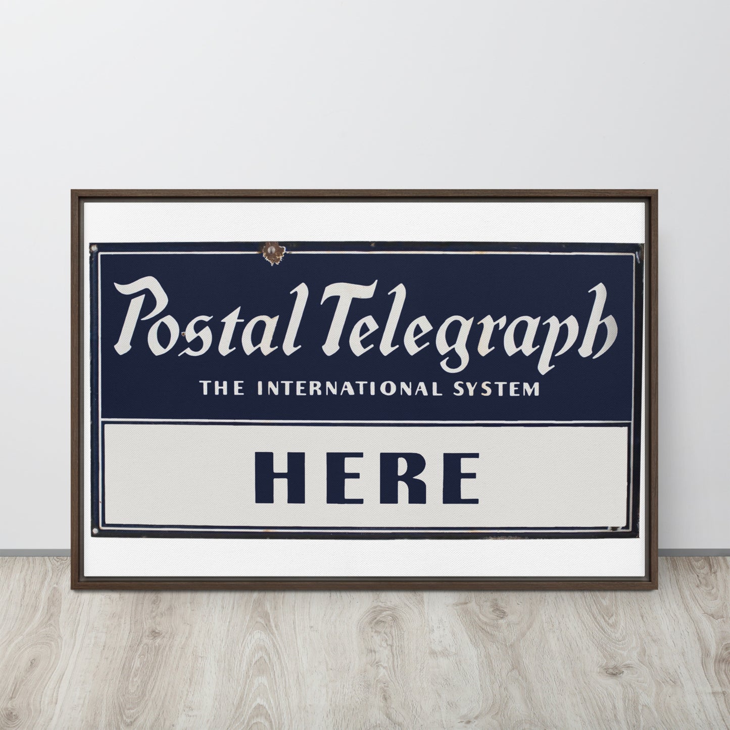 Vintage Telegraph Sign (The Original Email) Framed canvas