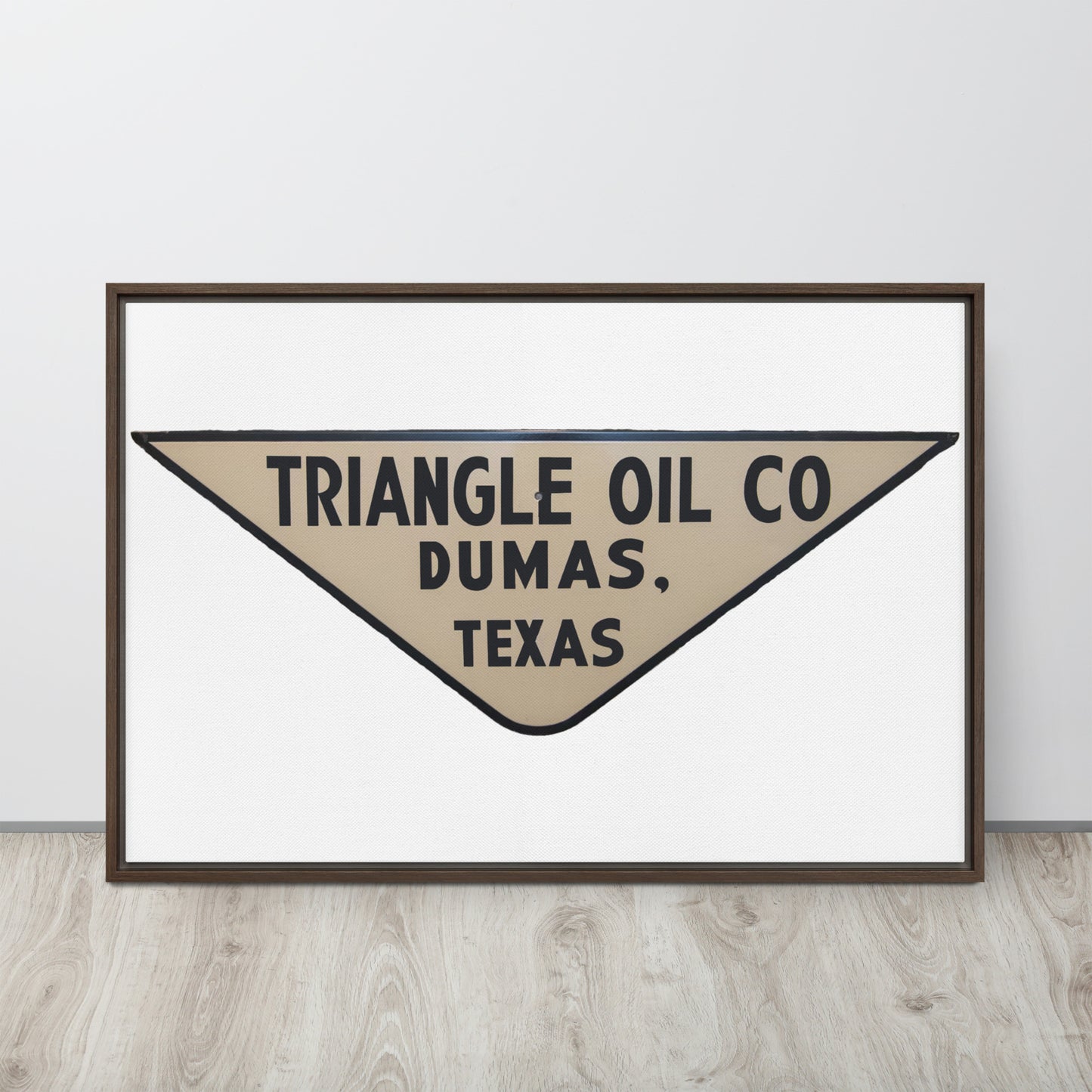 Retro Triangle Oil Company Tin Style Framed canvas