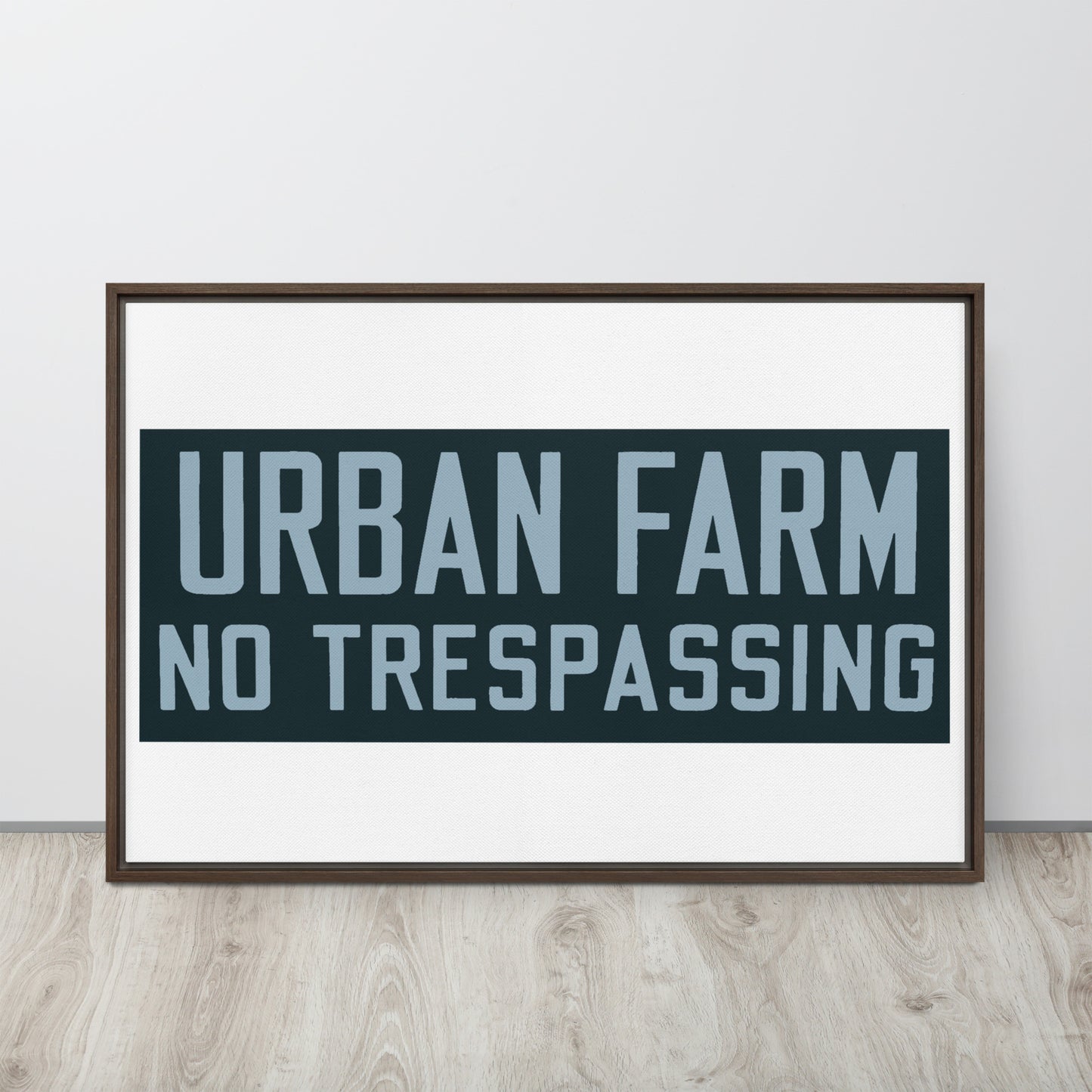 Retro Urban Farm Sign Porcelain Style Framed canvas