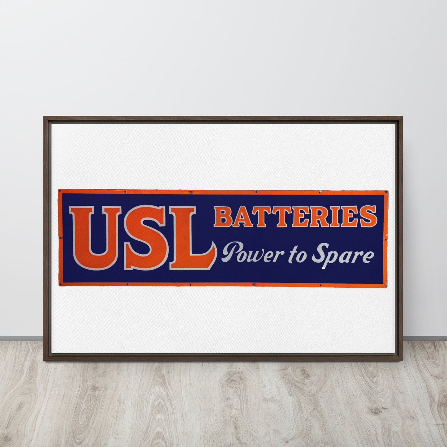 Retro USL Battery Tin Style Framed canvas