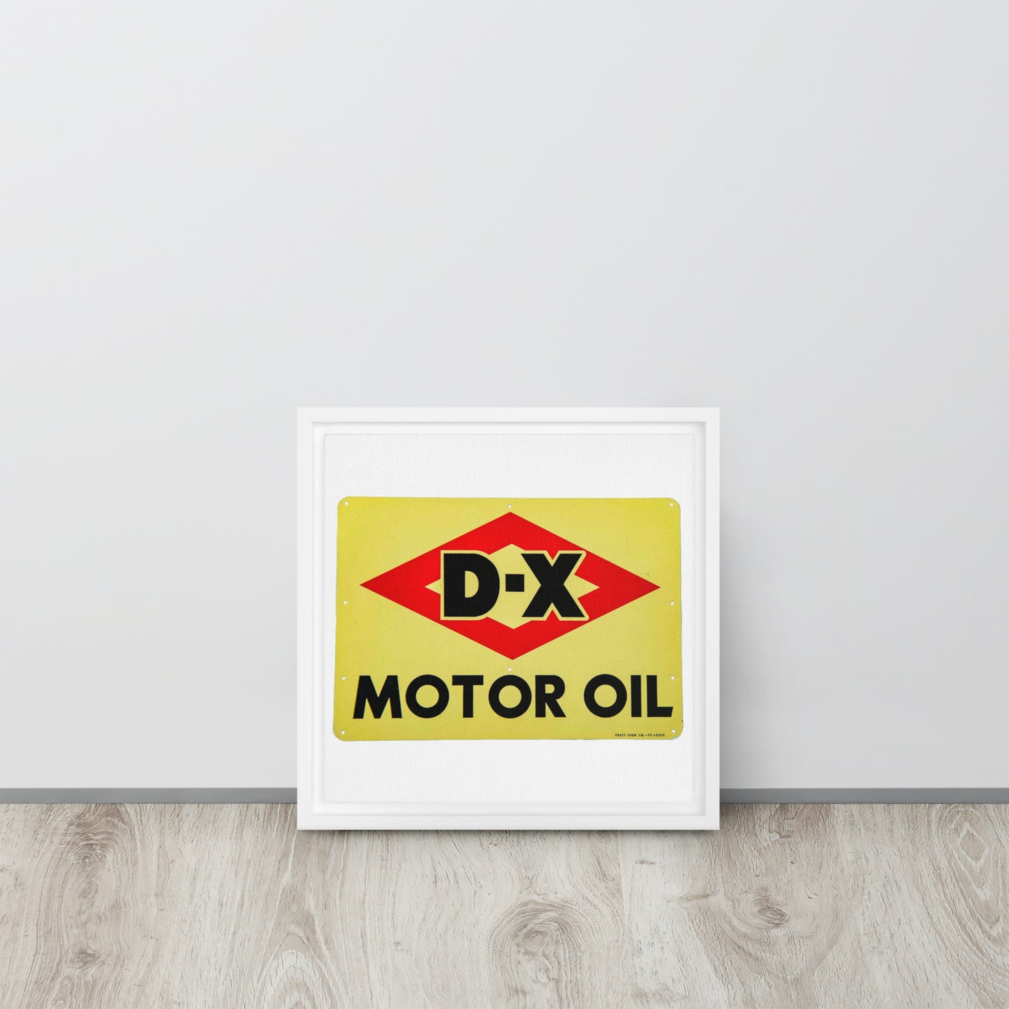 DX Oil Vintage Sign Style Framed canvas