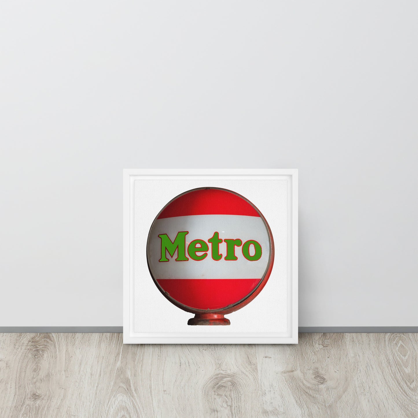 Retro Metro Globe Style Framed canvas