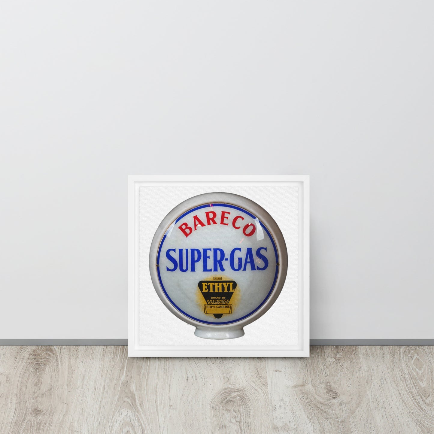 Retro Super Gas Globe Style Framed canvas