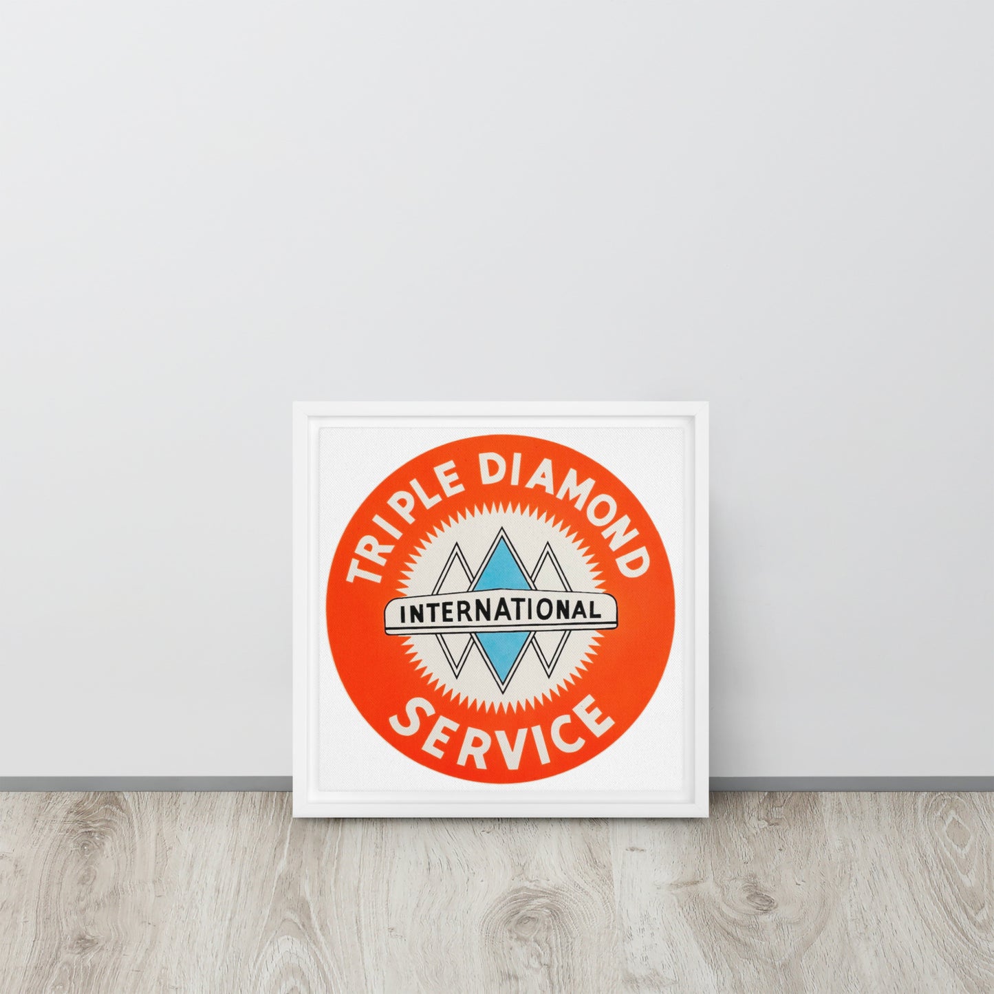 Triple Diamond Service Tin Style Framed canvas