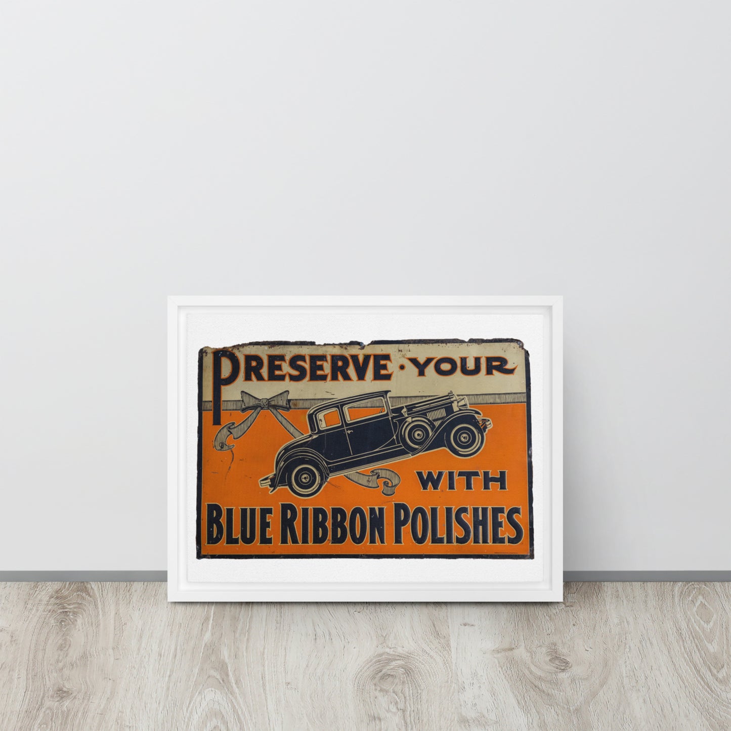 Blue Ribbon Patina Tin Style Framed canvas