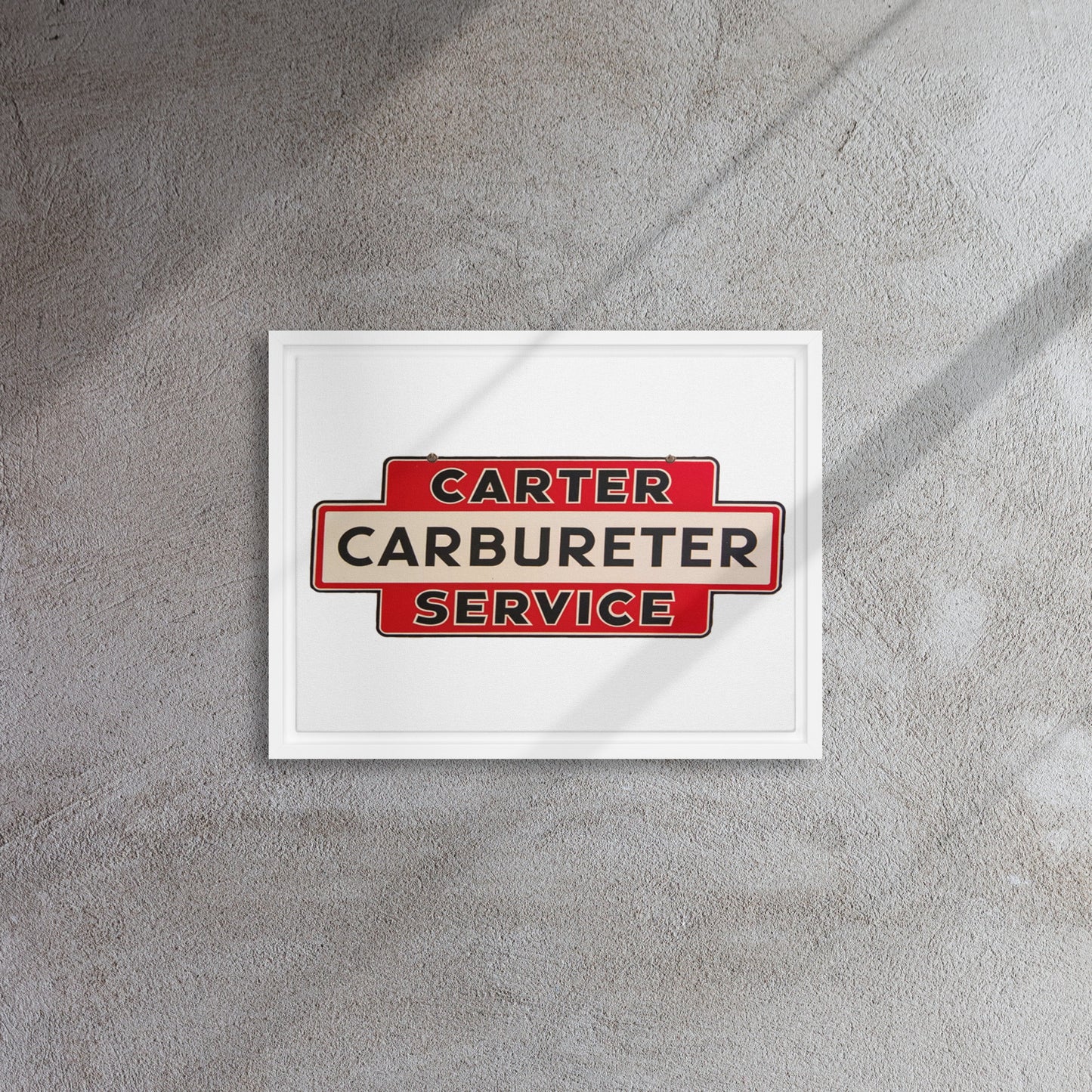 Carter Carbs Tin Style Shop Sign Framed canvas