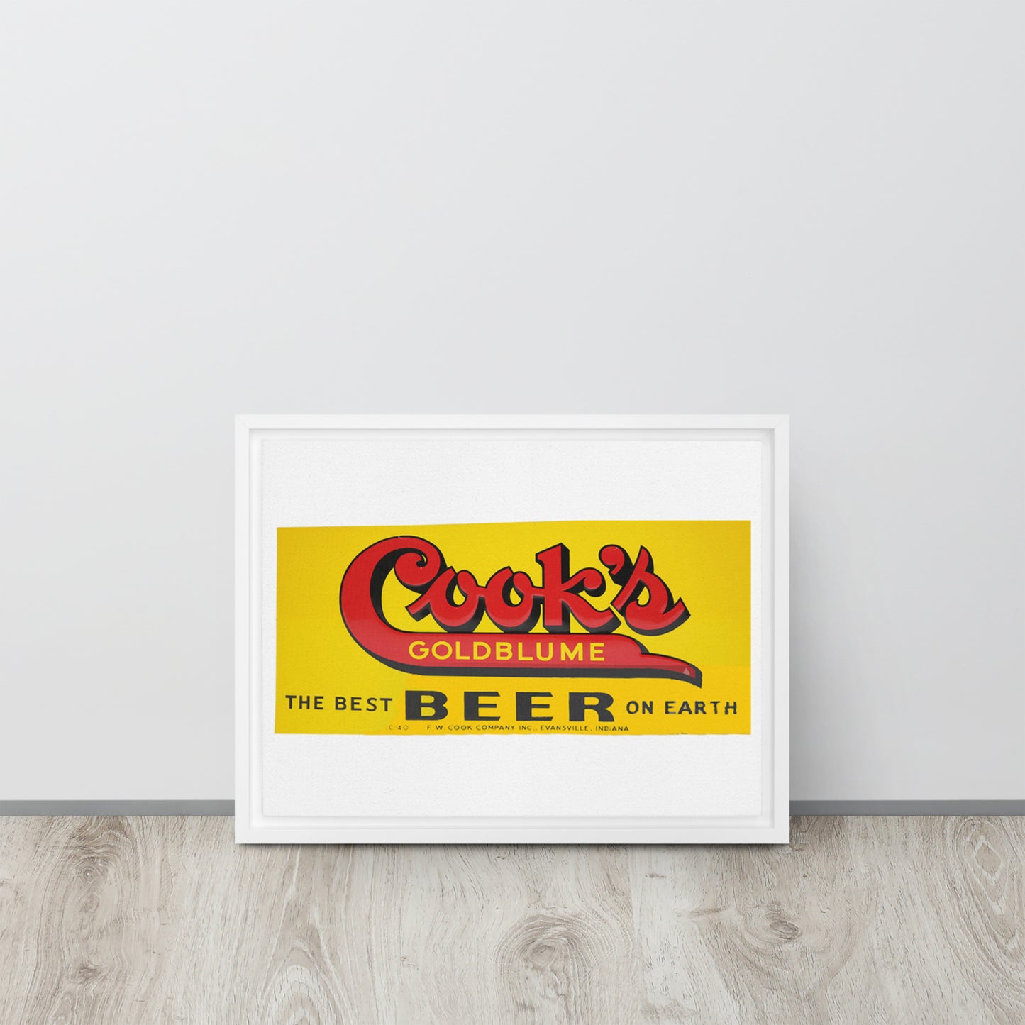 Cooks Beer Vintage Tin Style Framed canvas