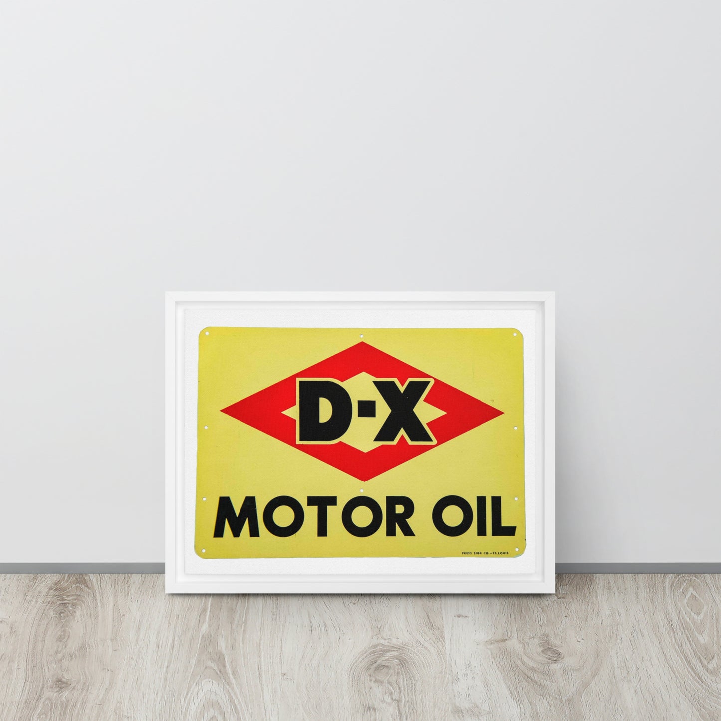 DX Oil Vintage Sign Style Framed canvas