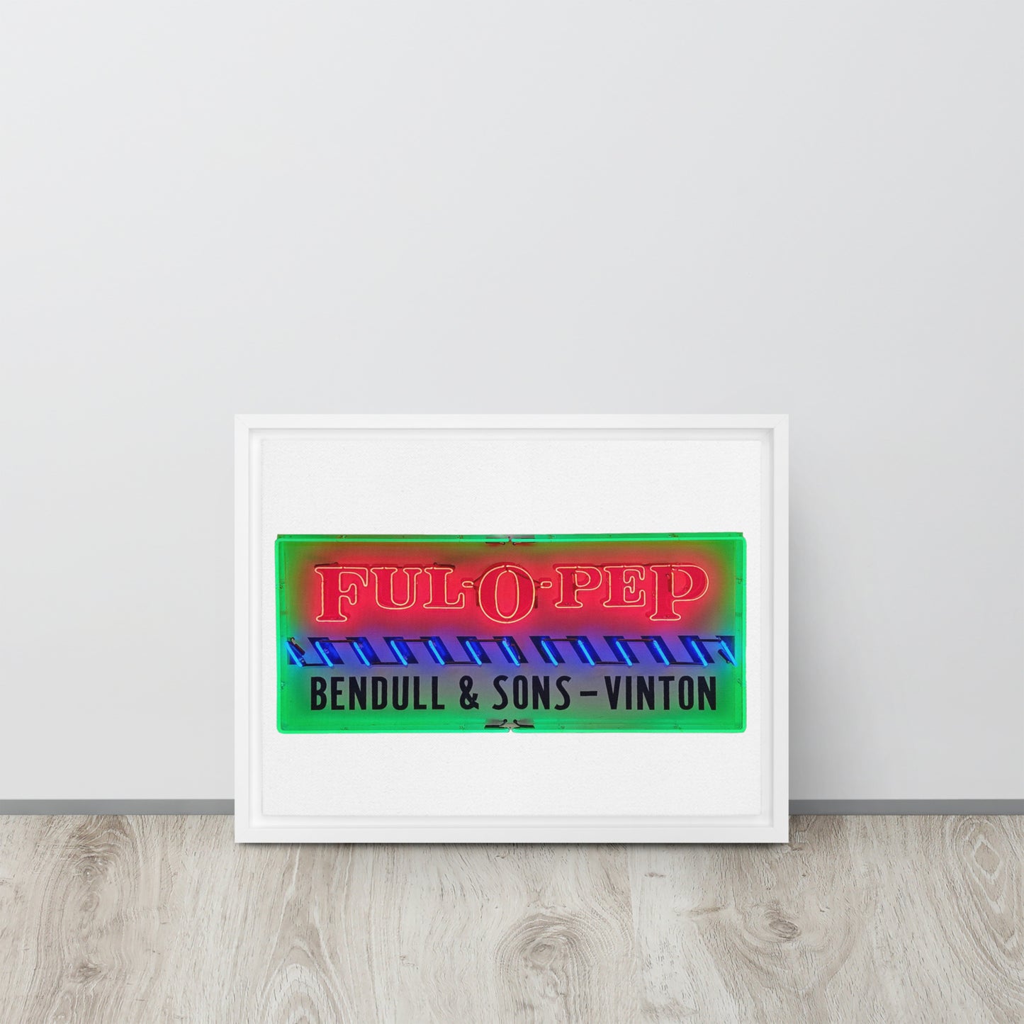 Vintage Racing Sign Neon Style Framed canvas