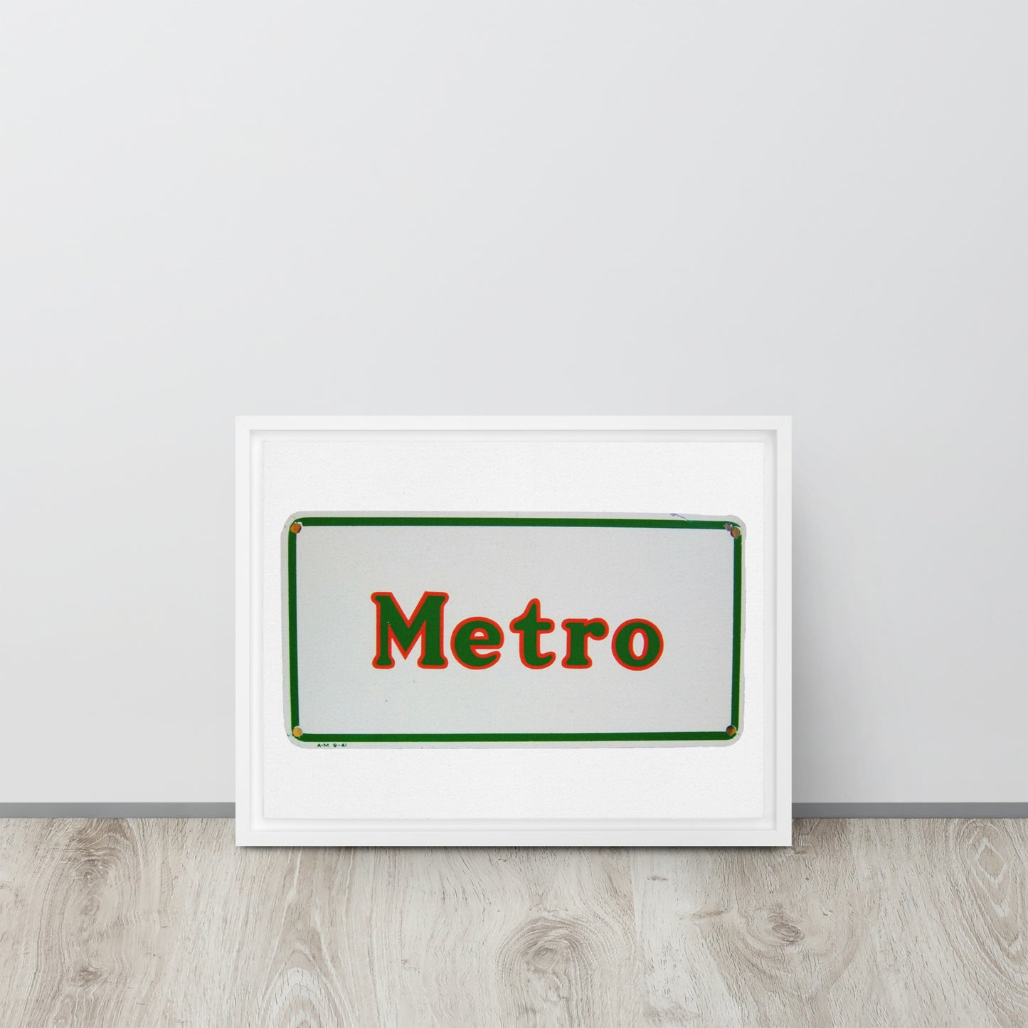 Retro Metro Tin Style Framed canvas