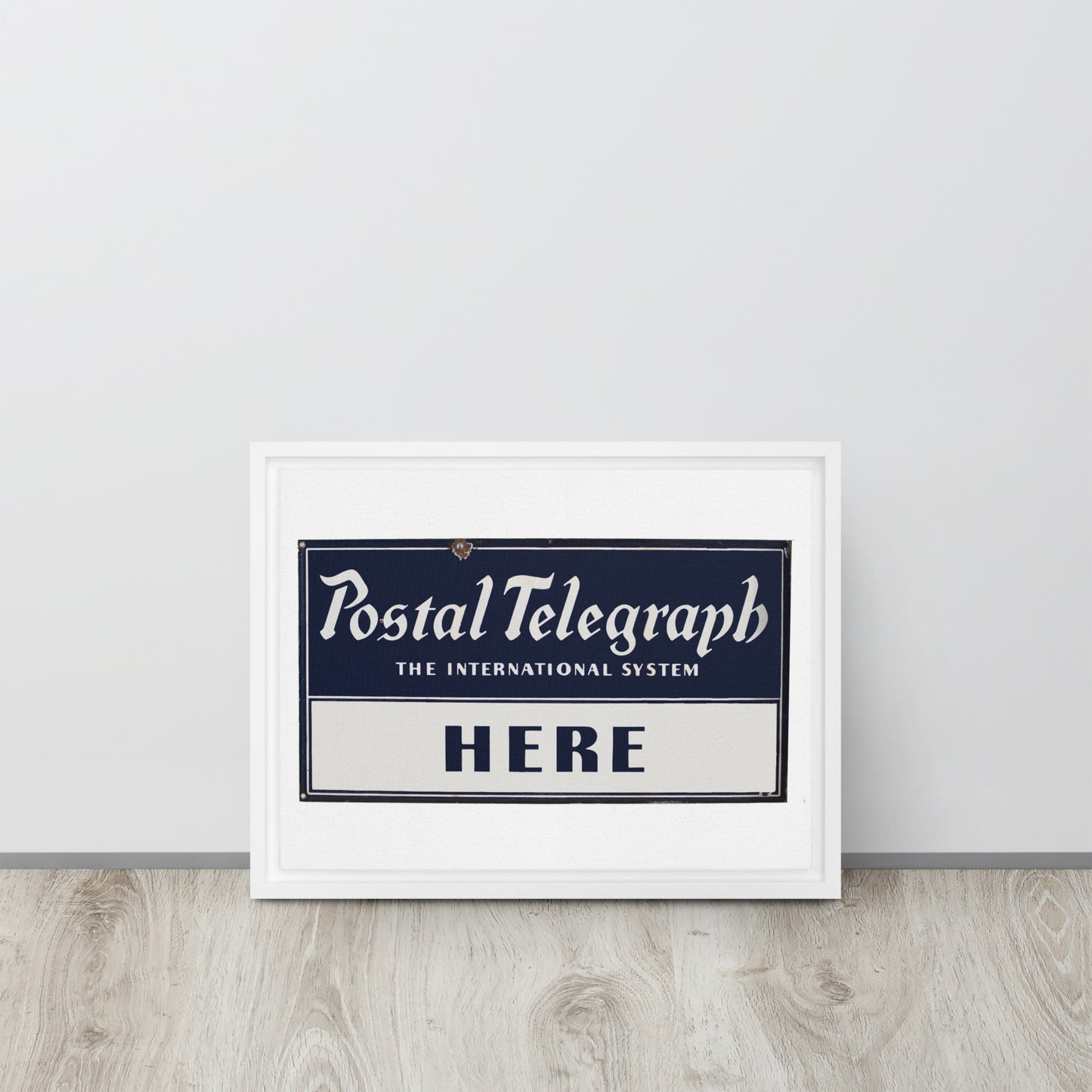 Vintage Telegraph Sign (The Original Email) Framed canvas