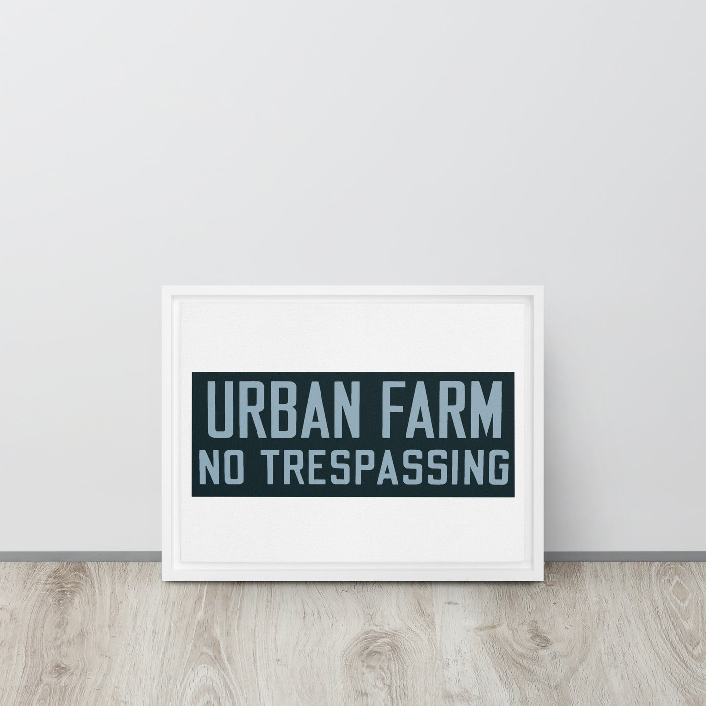 Retro Urban Farm Sign Porcelain Style Framed canvas