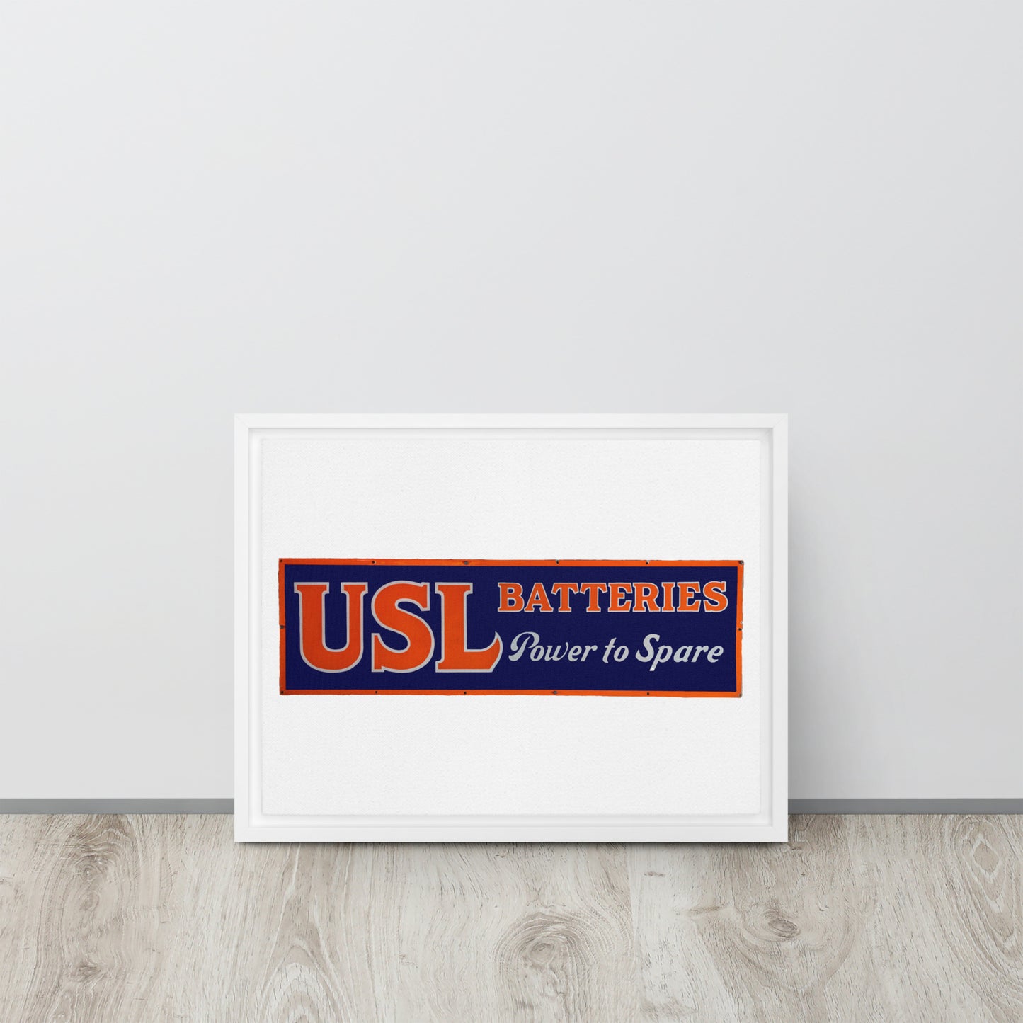 Retro USL Battery Tin Style Framed canvas