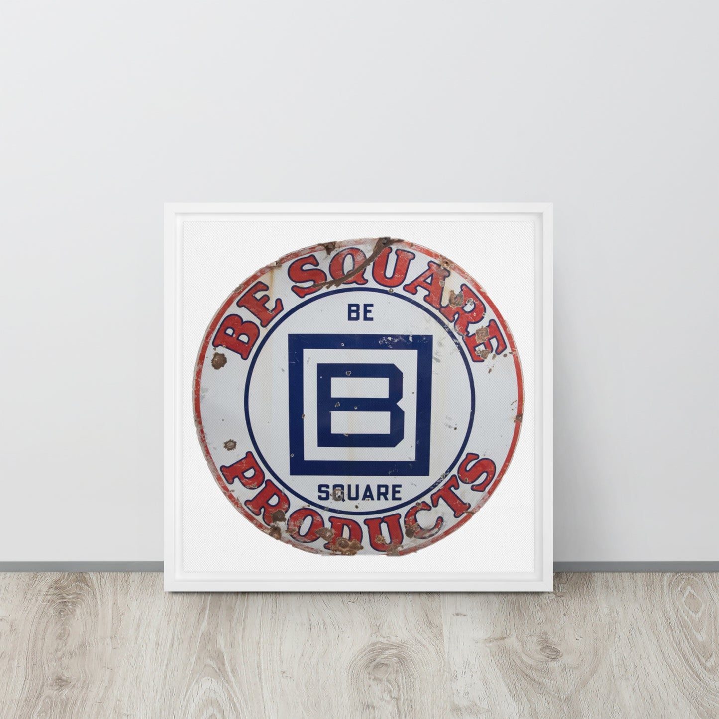 B Square Design Porcelain Framed canvas