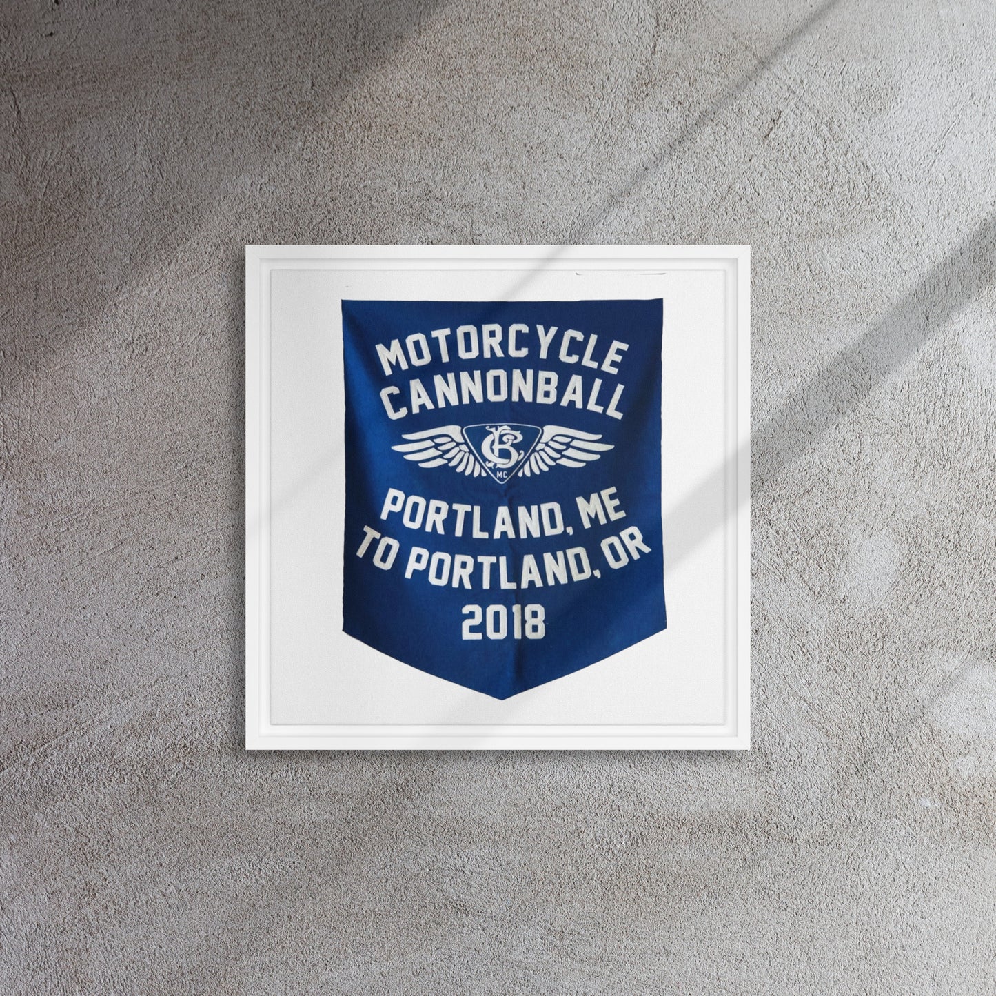 Cannonball Run MC Banner Style Framed canvas